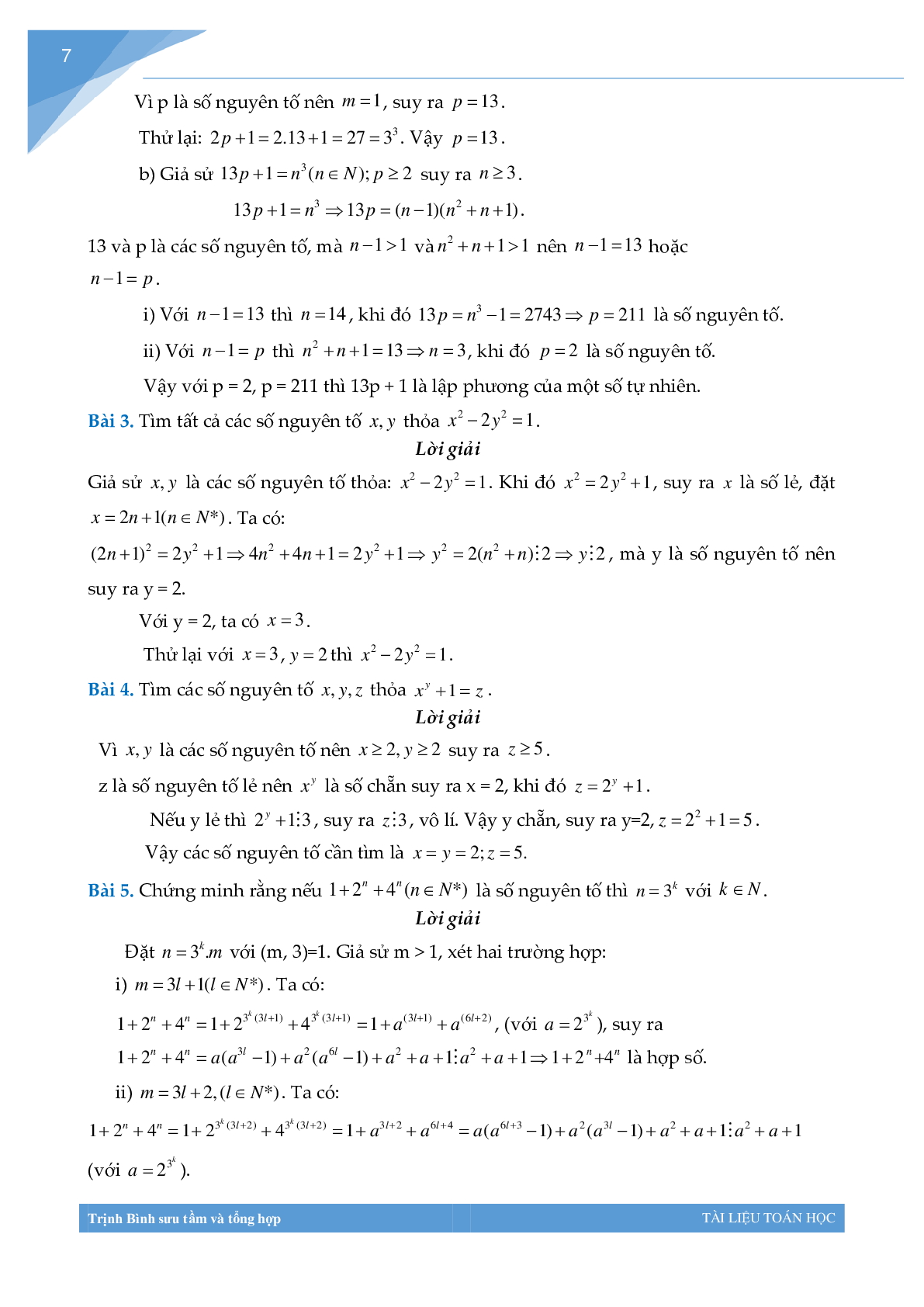 Chuyên đề số nguyên tố bồi dưỡng học sinh giỏi toán THCS (trang 6)