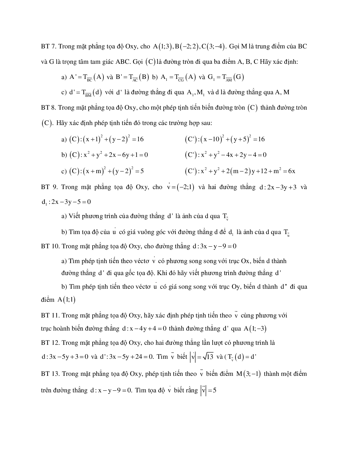 Phương pháp giải về Phép tịnh tiến 2023 (lý thuyết và bài tập) (trang 3)
