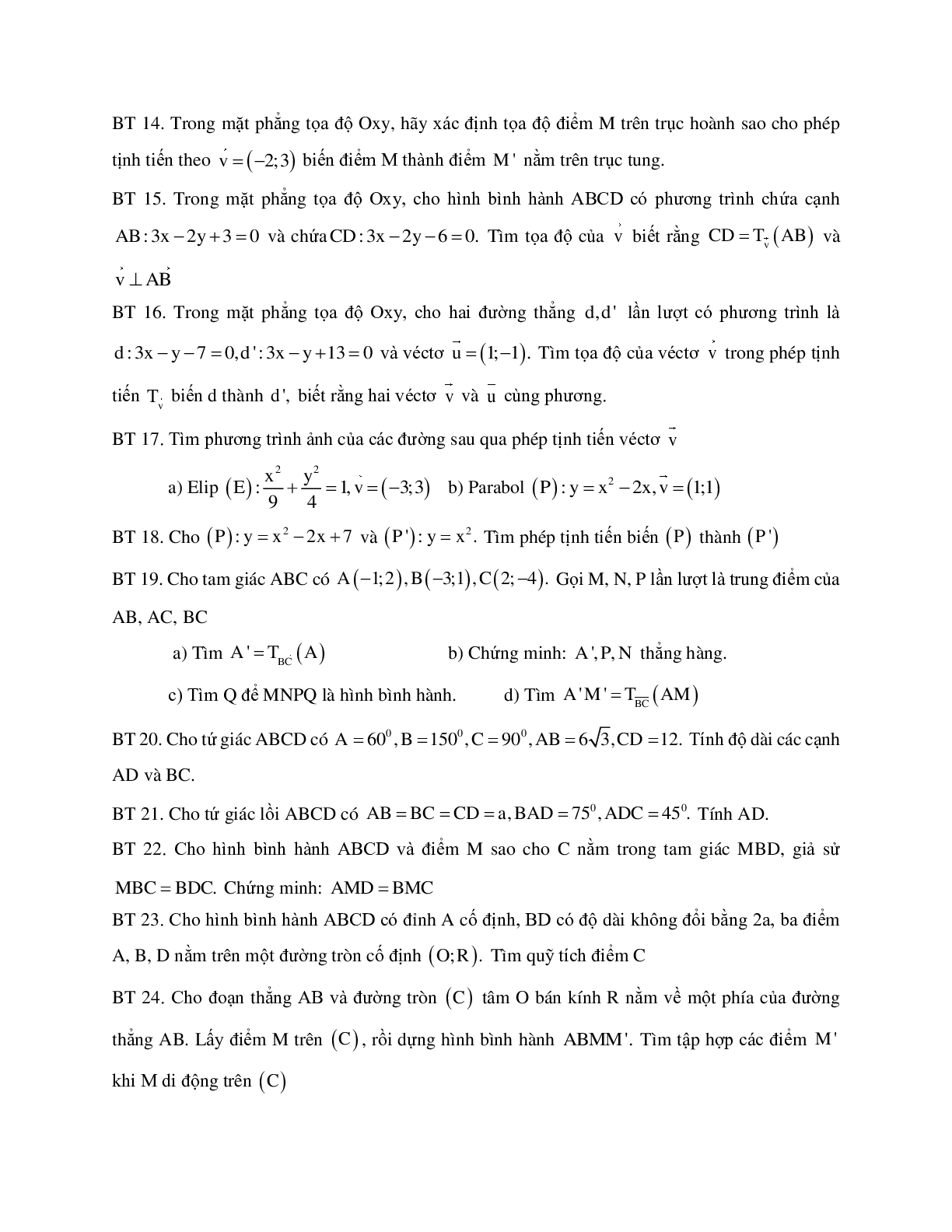 Phương pháp giải về Phép tịnh tiến 2023 (lý thuyết và bài tập) (trang 4)