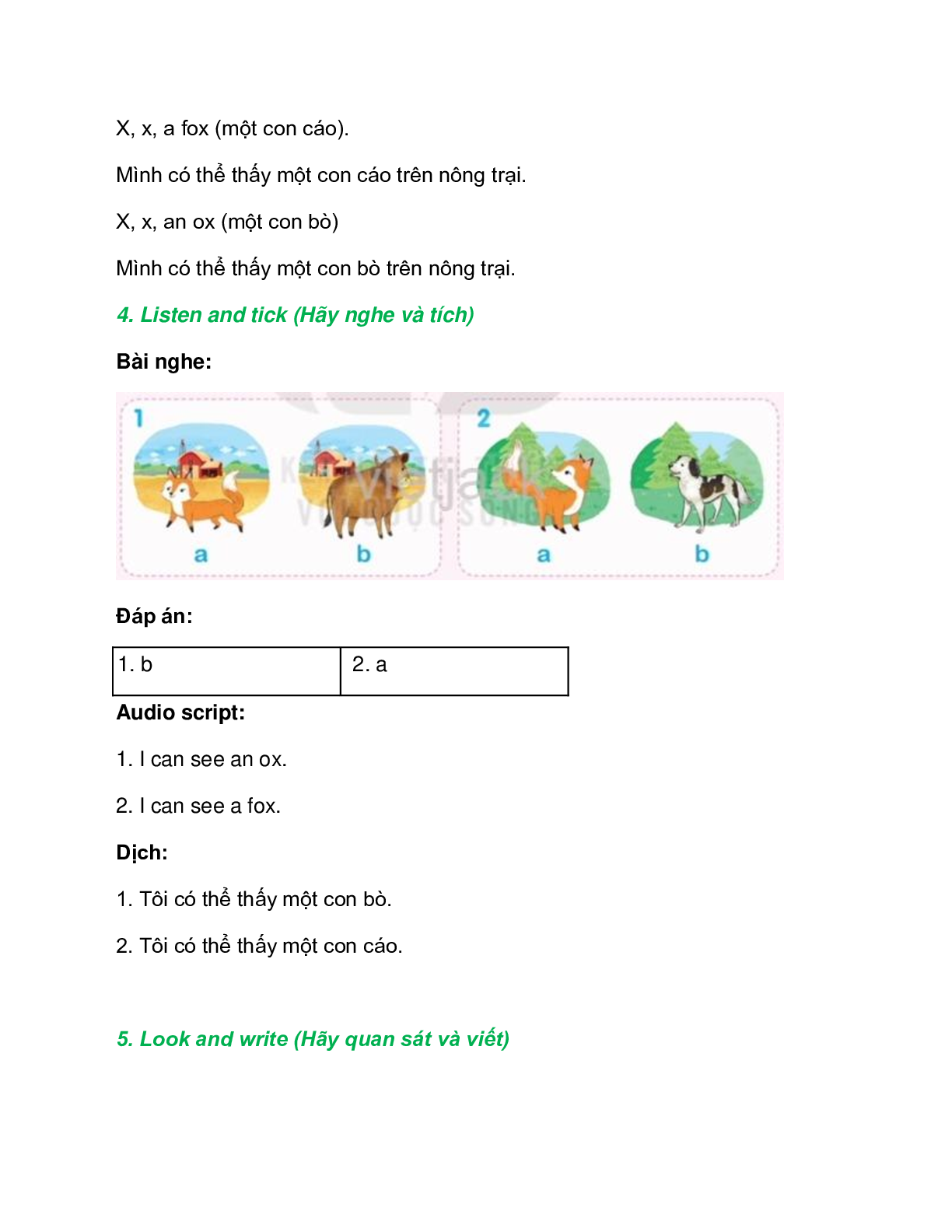 Tiếng Anh lớp 2 Unit 6 Lesson 2 trang 27 – Kết nối tri thức (trang 2)