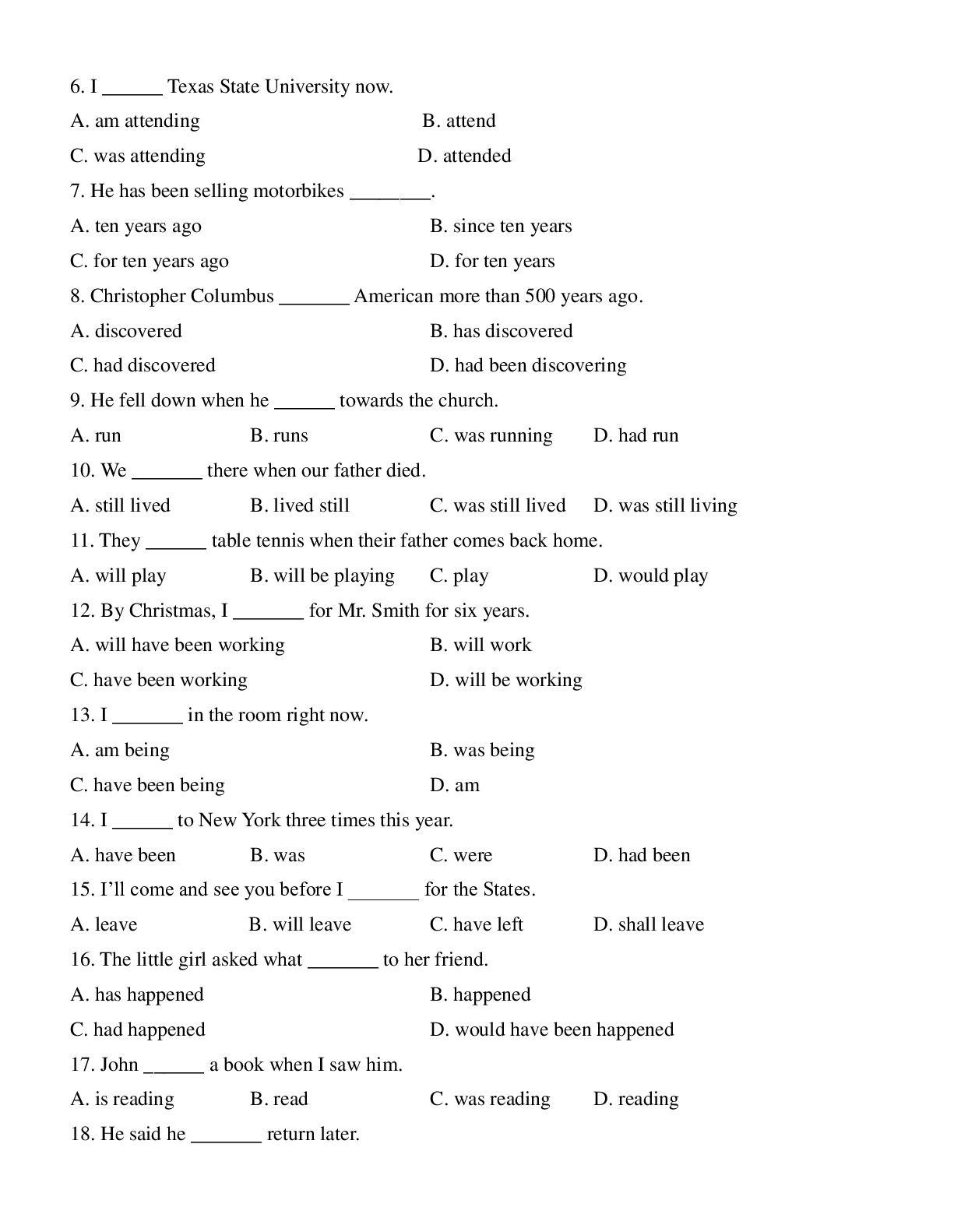 Bài tập Tiếng Anh lớp 7 có đáp án (trang 2)