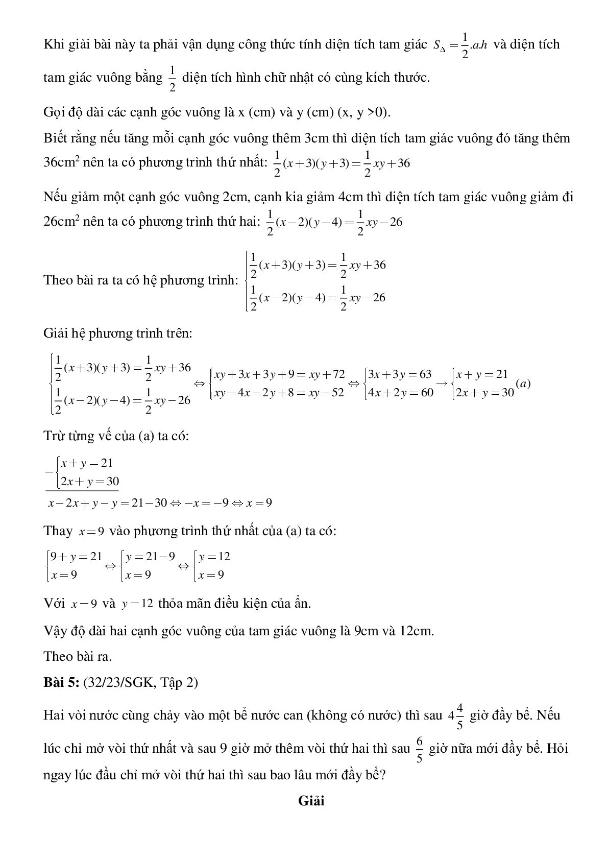 50 Bài tập Giải bài toán bằng cách lập hệ phương trình (có đáp án)- Toán 9 (trang 4)