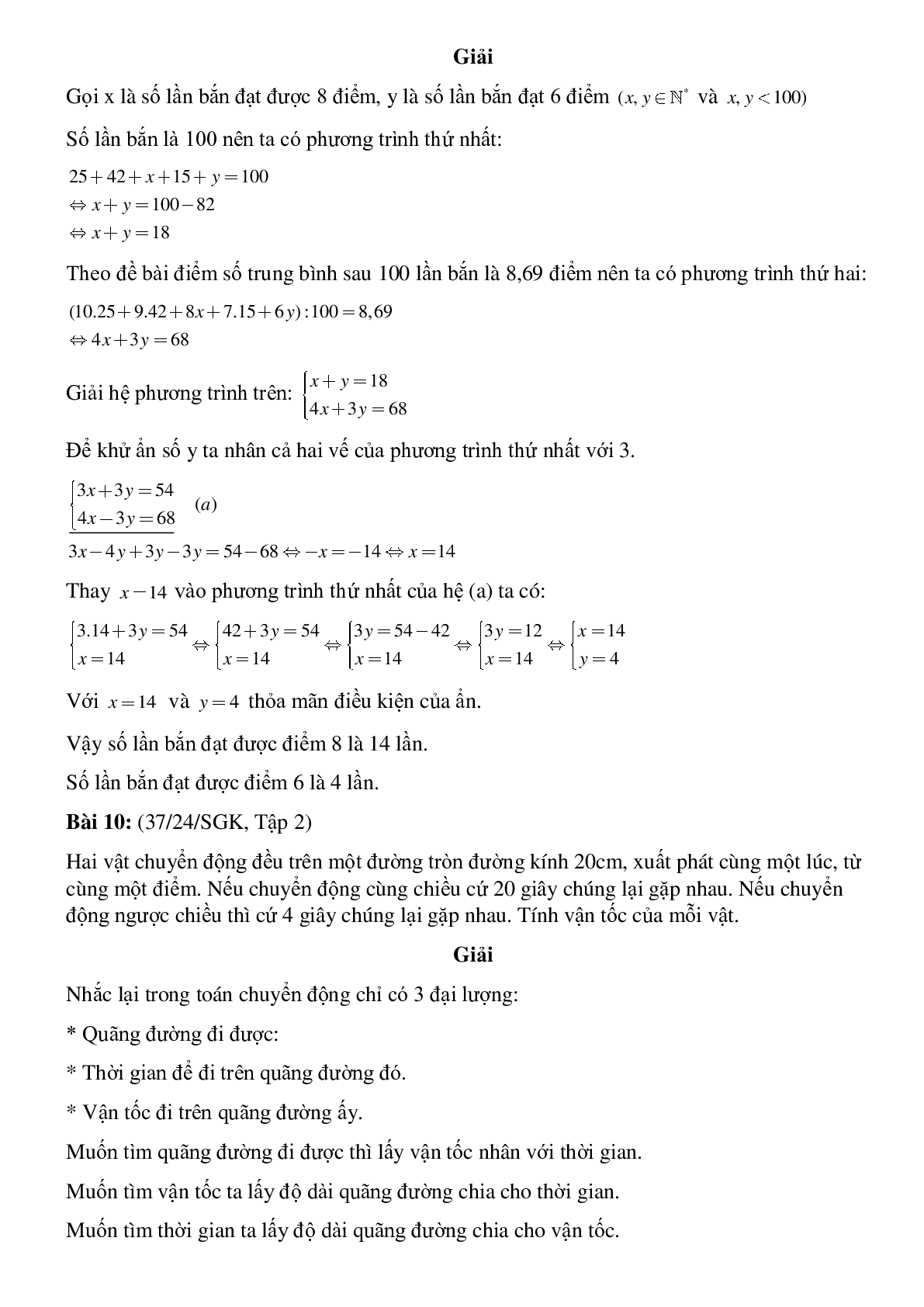 50 Bài tập Giải bài toán bằng cách lập hệ phương trình (có đáp án)- Toán 9 (trang 9)