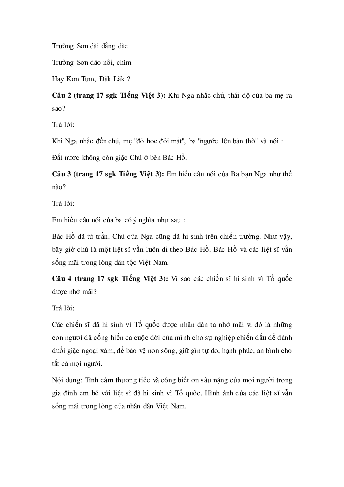 Soạn Tiếng Việt lớp 3: Tập đọc: Chú ở bên Bác Hồ mới nhất (trang 2)