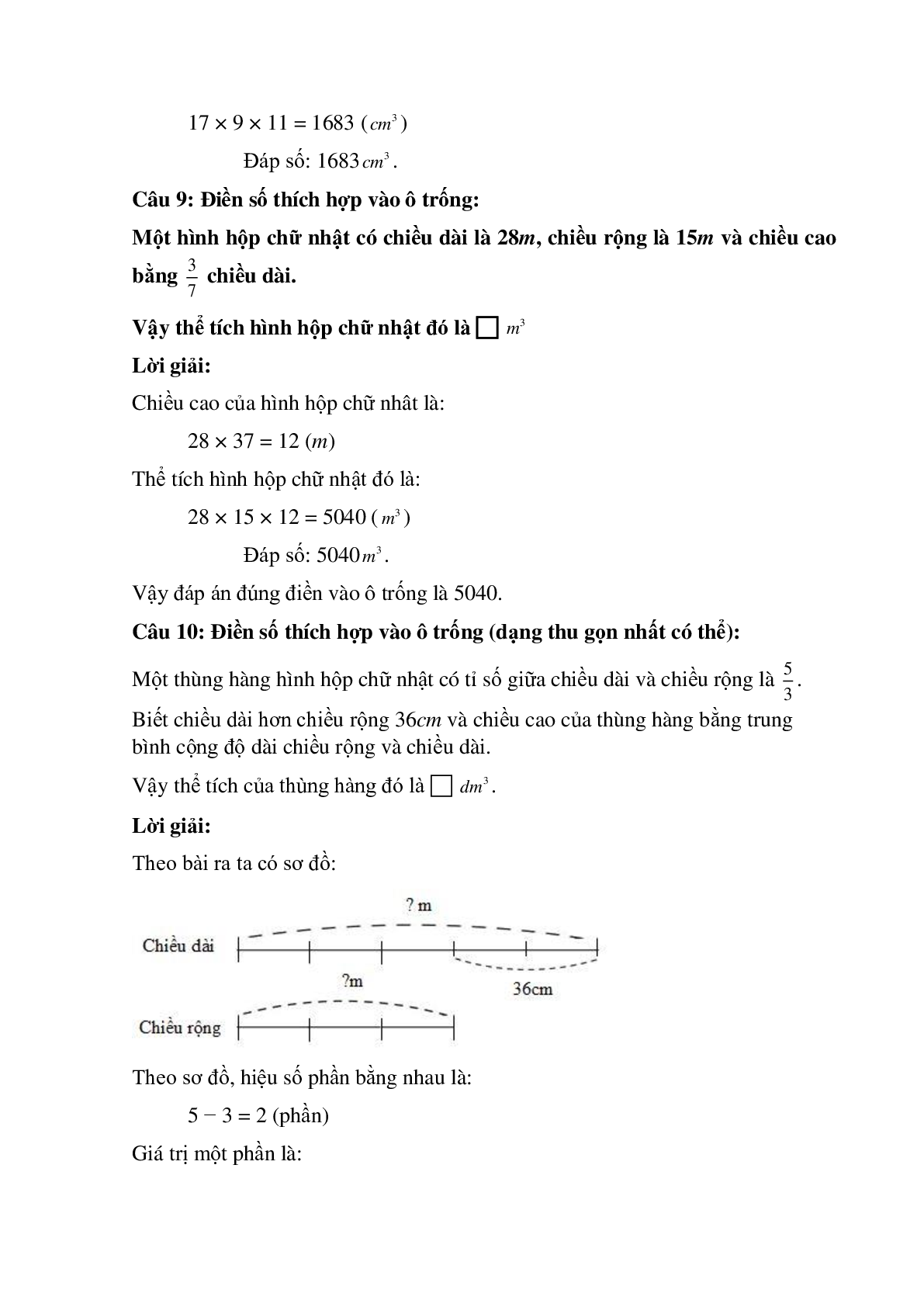 14 câu Trắc nghiệm Thể tích hình hộp chữ nhật có đáp án 2023 – Toán lớp 5 (trang 4)