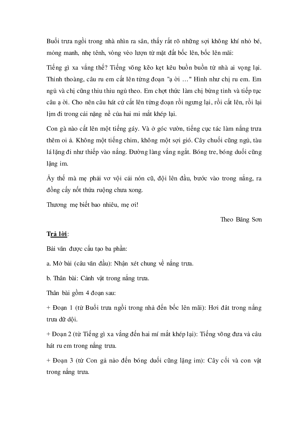 Soạn Tiếng Việt lớp 5: Tập làm văn: Cấu tạo của bài văn tả cảnh mới nhất (trang 3)