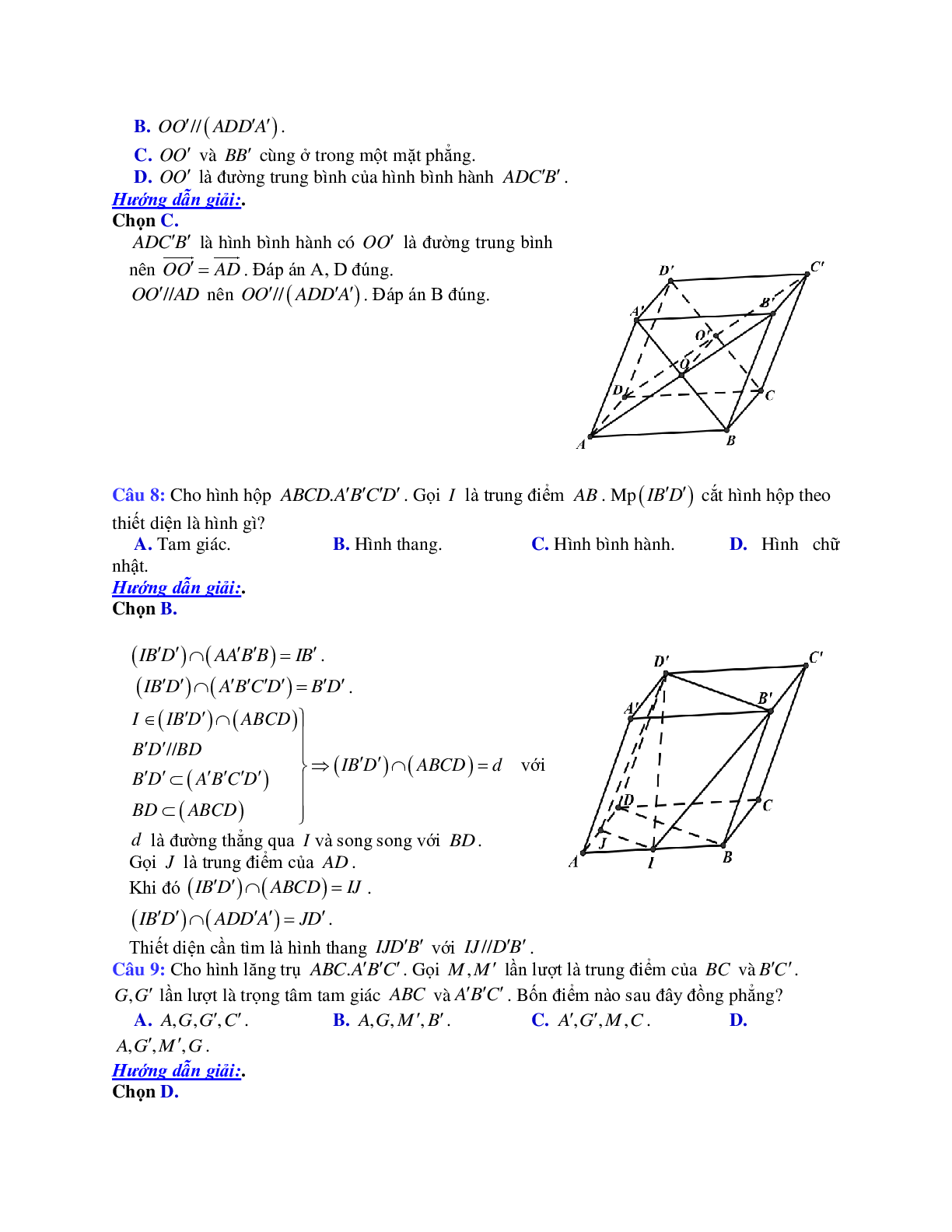 Phương pháp giải và bài tập về Cách chứng minh hai mặt phẳng song song (trang 4)