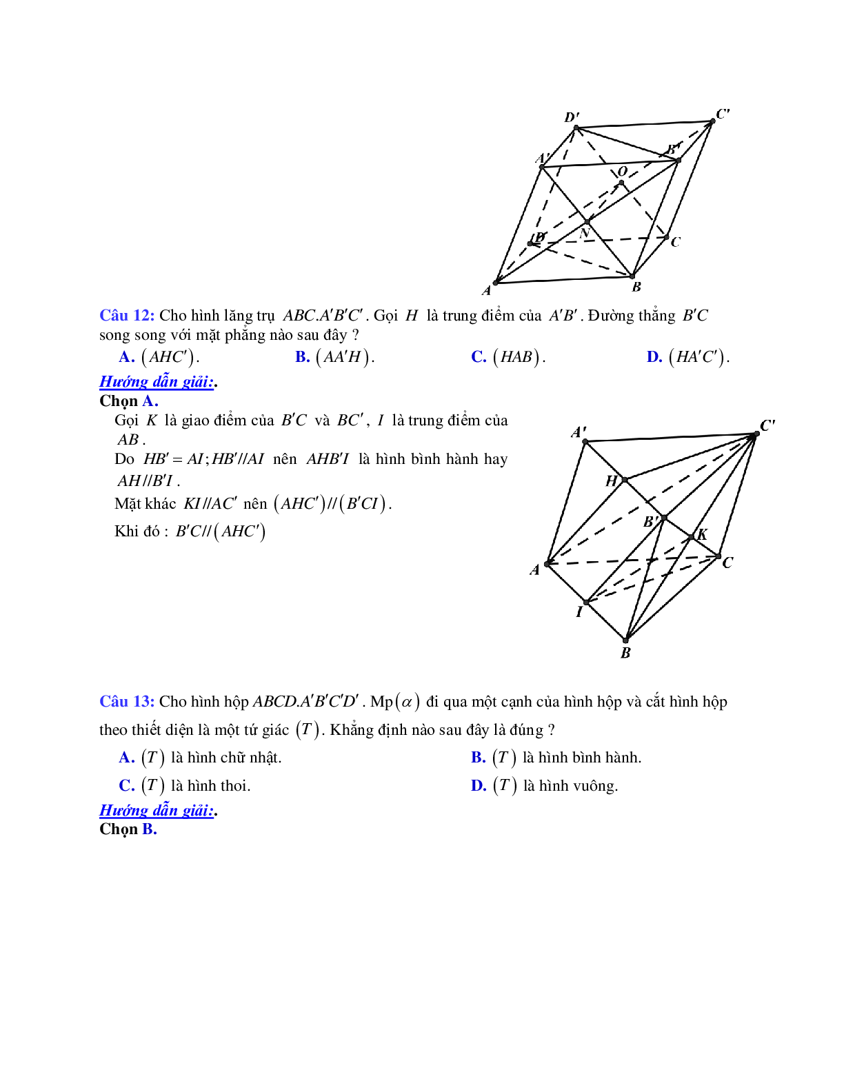 Phương pháp giải và bài tập về Cách chứng minh hai mặt phẳng song song (trang 6)