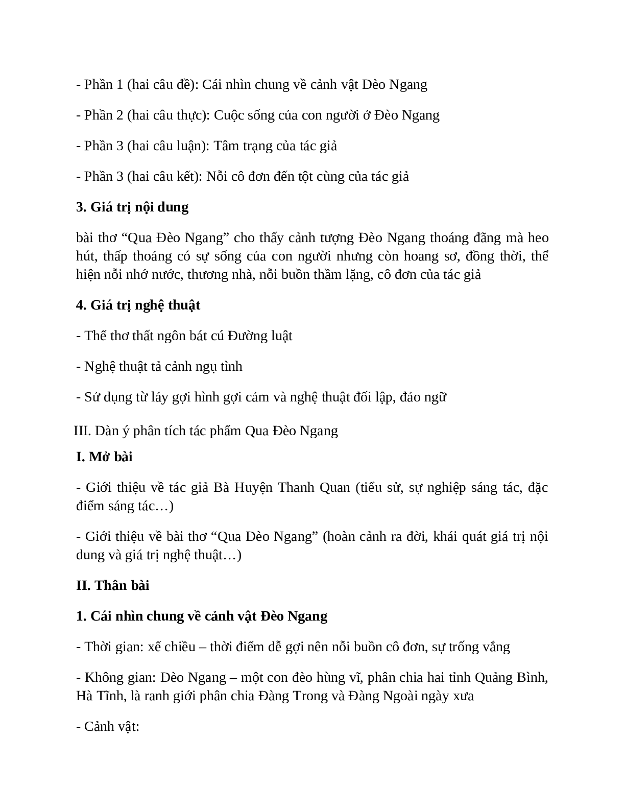 Qua đèo Ngang – nội dung, dàn ý phân tích, bố cục, tóm tắt (trang 2)