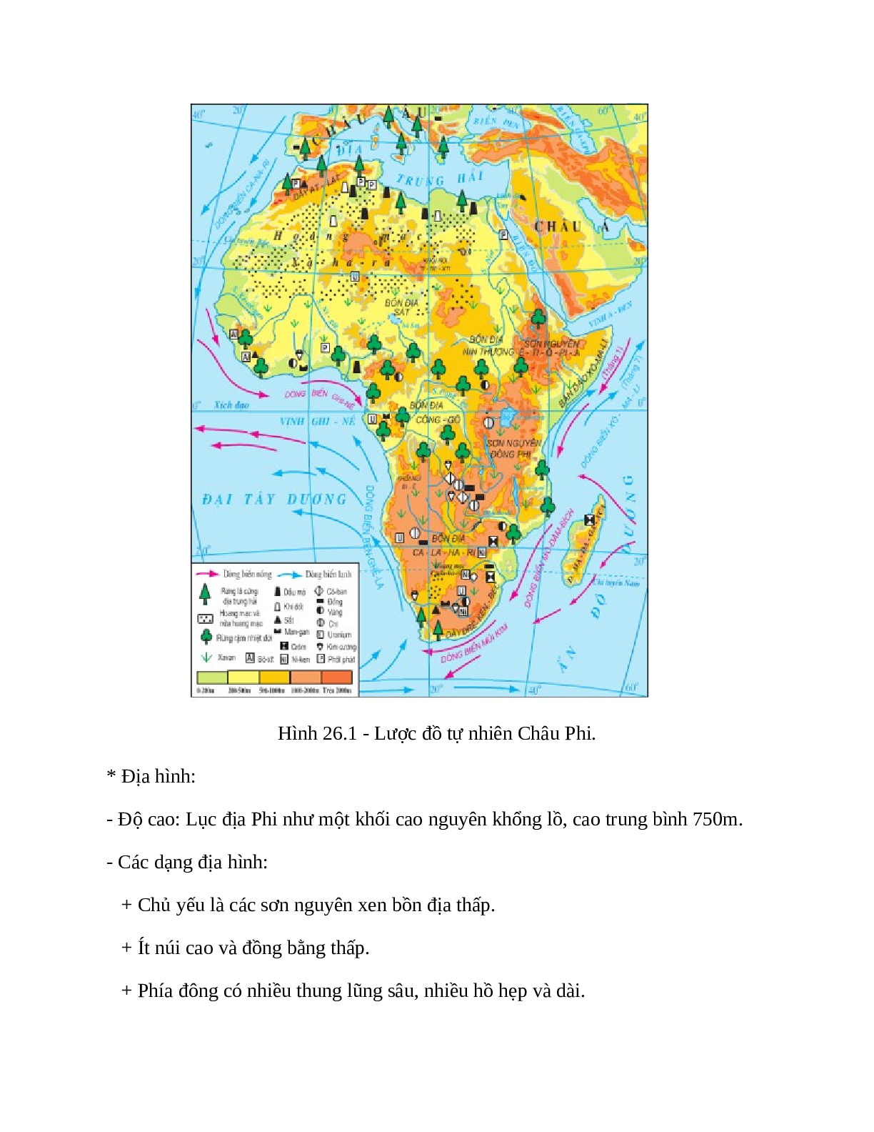 Địa Lí 7 Bài 26 (Lý thuyết và trắc nghiệm): Thiên nhiên châu Phi (trang 2)