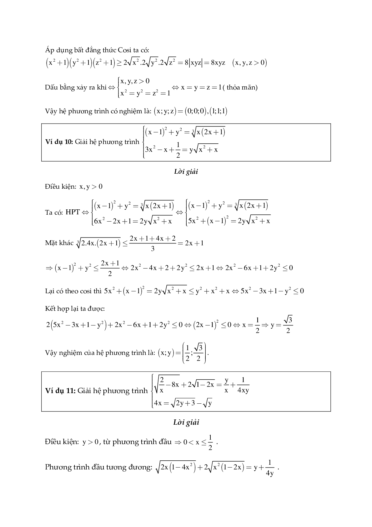 Một số hệ phương trình giải bằng phương pháp đánh giá (trang 10)
