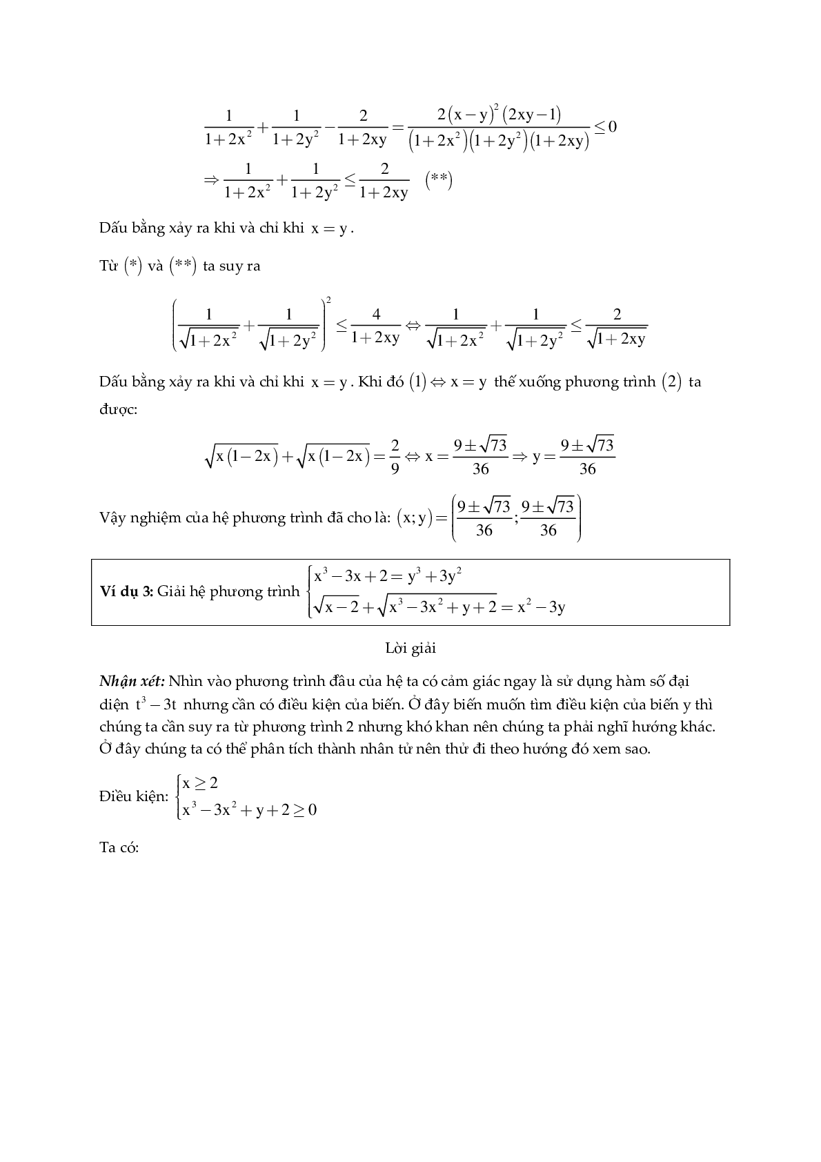 Một số hệ phương trình giải bằng phương pháp đánh giá (trang 3)