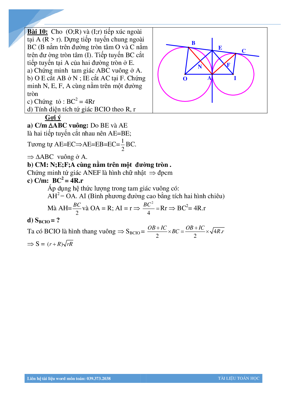 100 bài toán hình học luyện thi vào lớp 10 (trang 10)