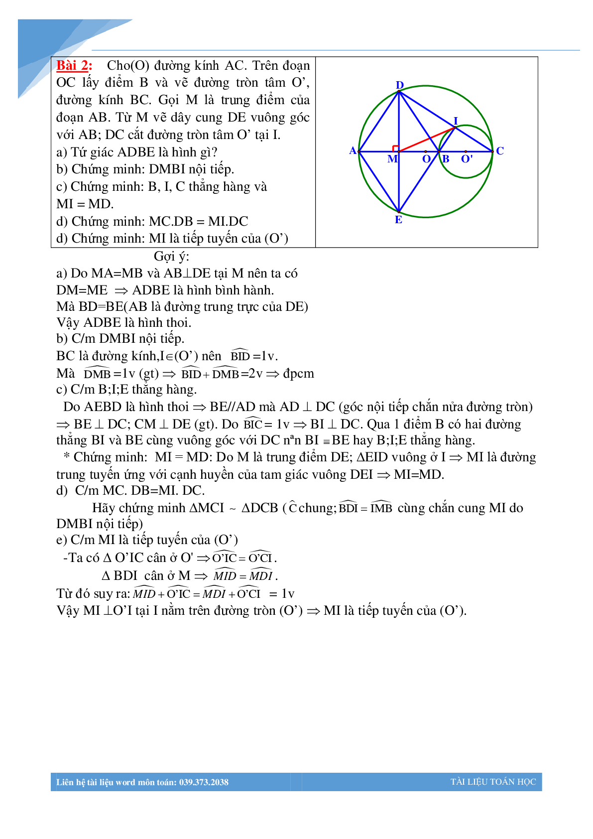 100 bài toán hình học luyện thi vào lớp 10 (trang 2)