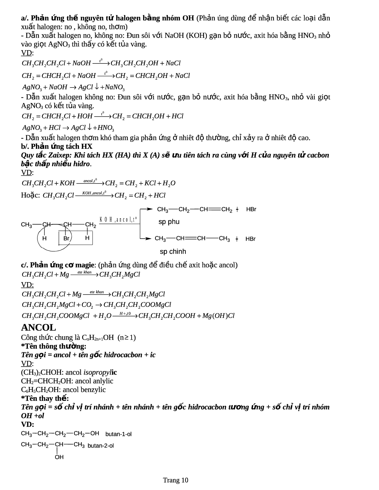 Hệ thống kiến thức hóa hữu cơ lớp 11 (trang 10)