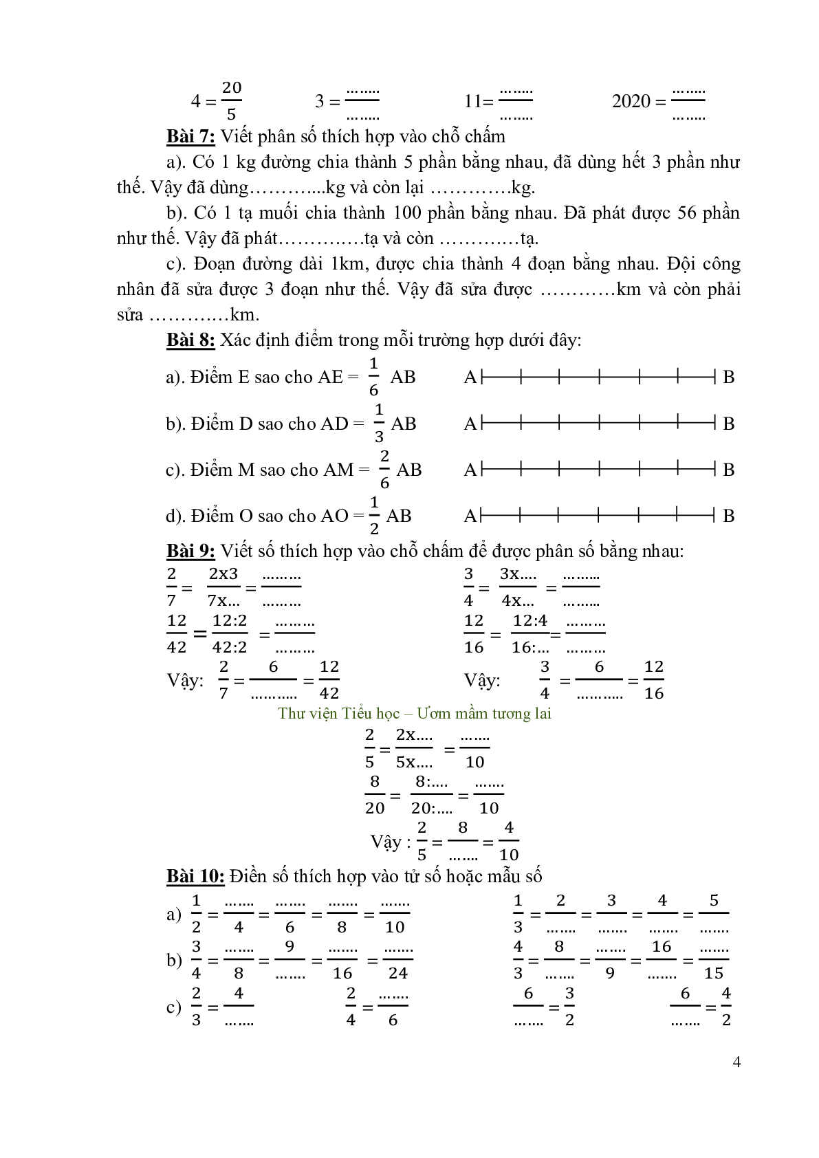 Dạng toán Phân số môn Toán lớp 4 (trang 4)