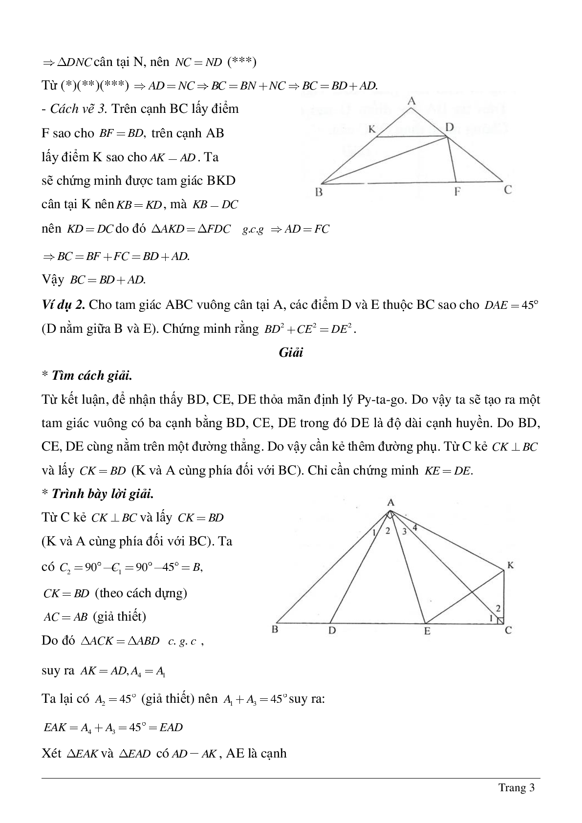 Phương pháp giải về Vẽ hình phụ để giải các bài toán hình học có lời giải (trang 3)