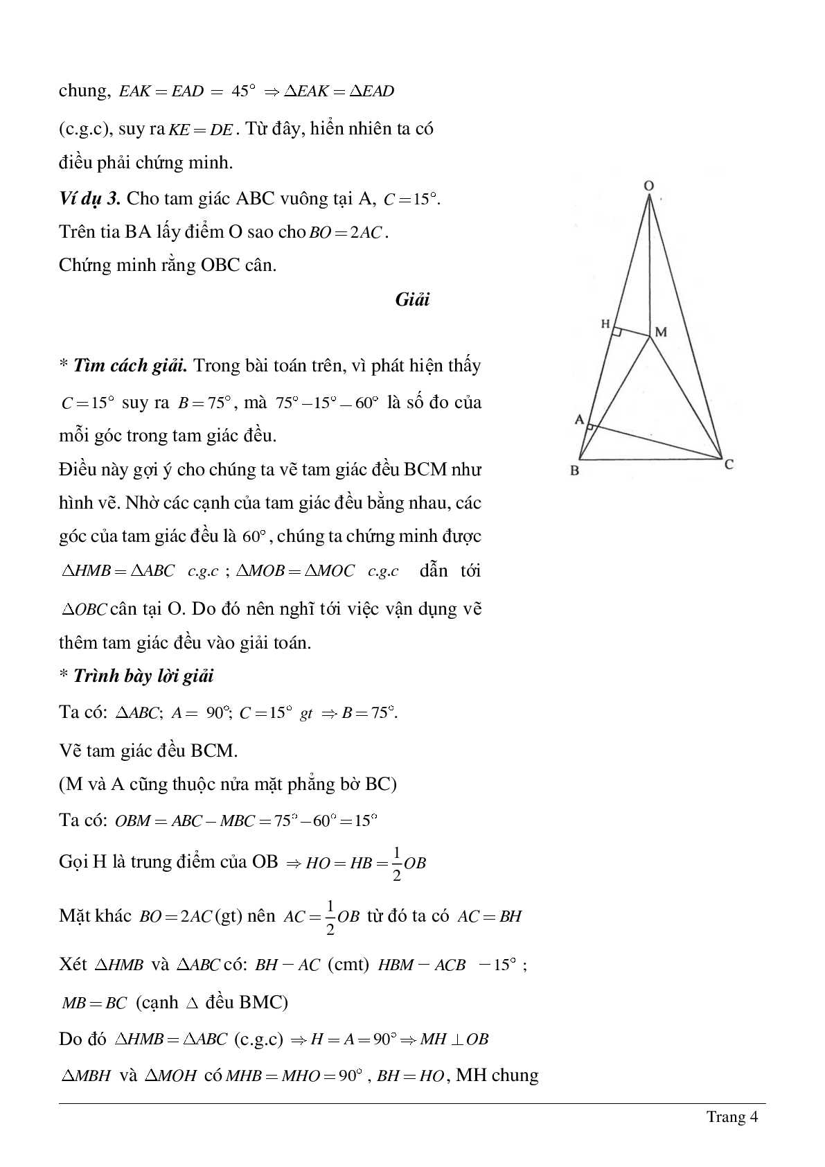 Phương pháp giải về Vẽ hình phụ để giải các bài toán hình học có lời giải (trang 4)