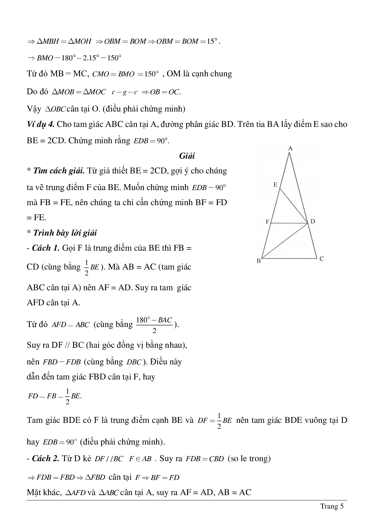 Phương pháp giải về Vẽ hình phụ để giải các bài toán hình học có lời giải (trang 5)