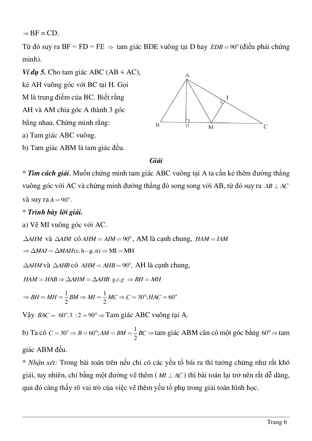 Phương pháp giải về Vẽ hình phụ để giải các bài toán hình học có lời giải (trang 6)