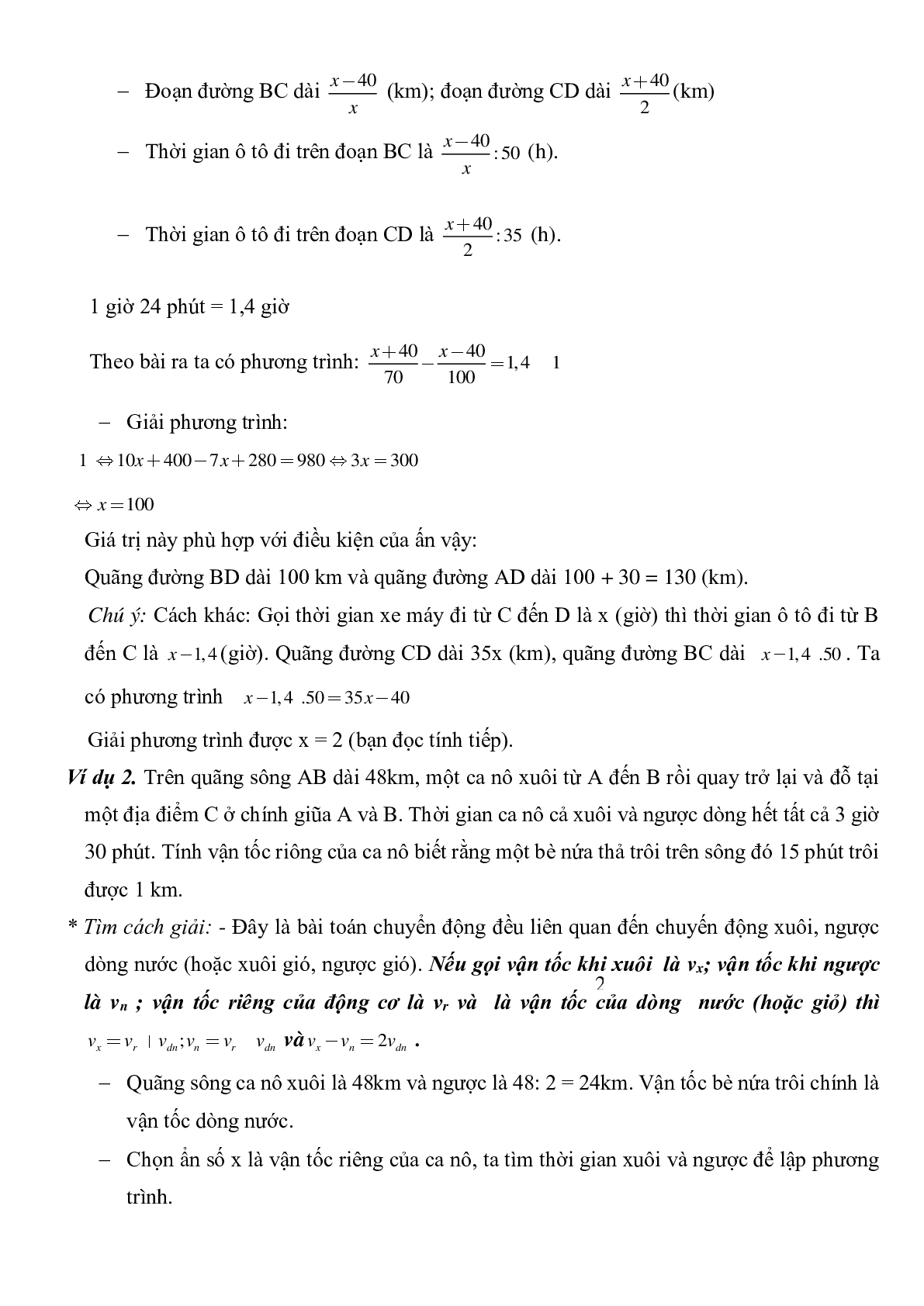 Giải toán bằng cách lập phương trình (trang 2)
