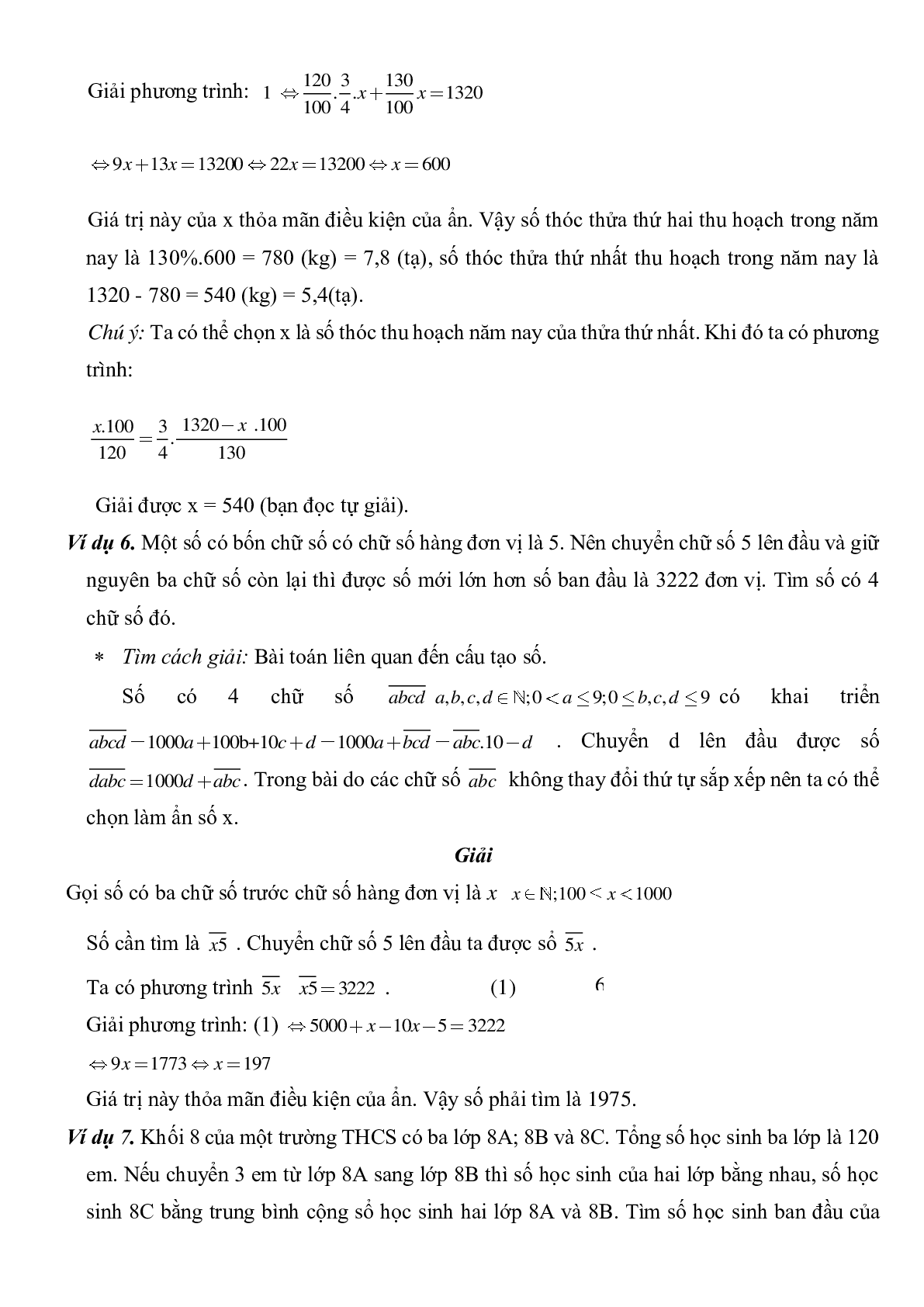Giải toán bằng cách lập phương trình (trang 6)