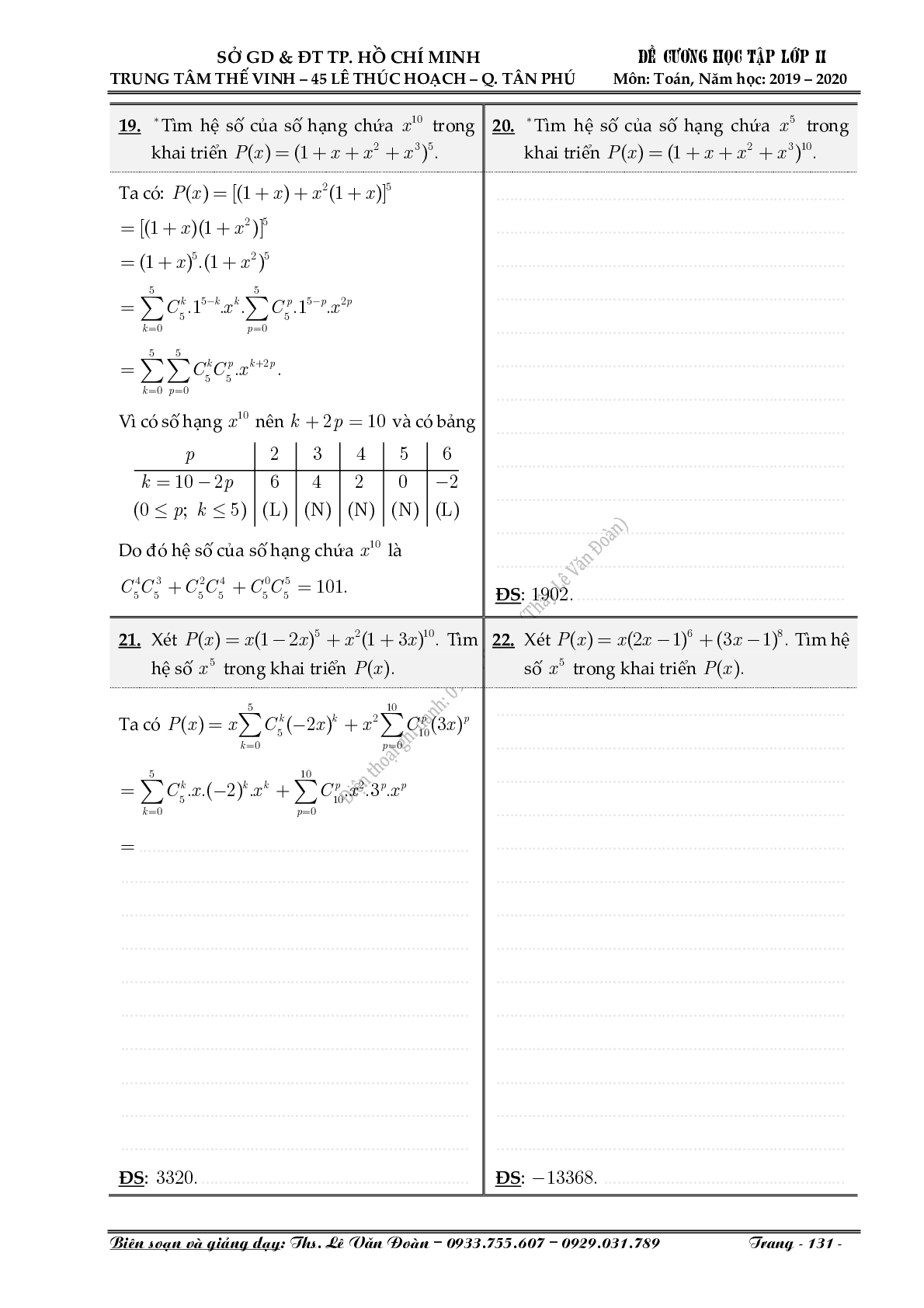 Chuyên đề nhị thức Newton (Niu-tơn) (trang 5)