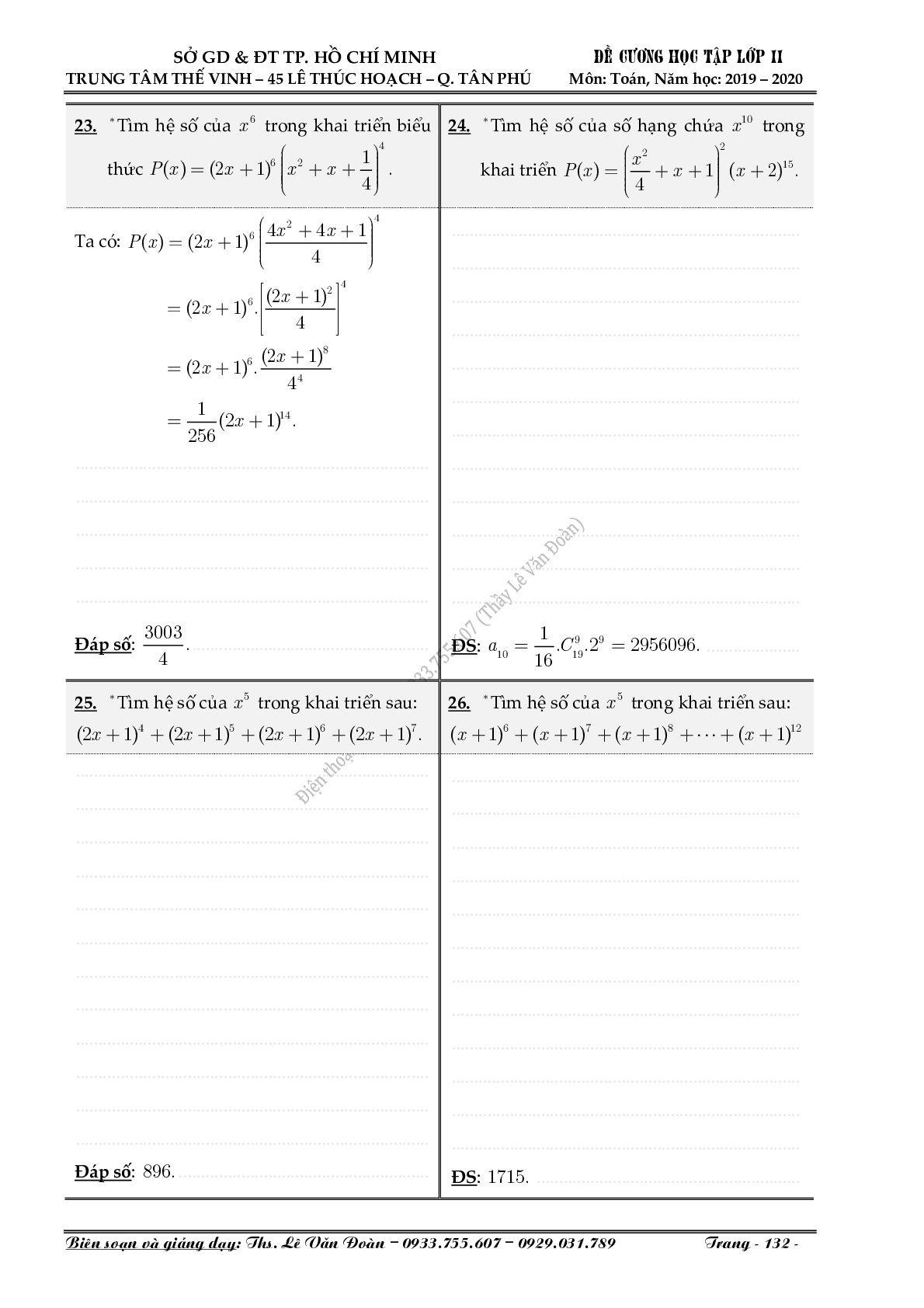 Chuyên đề nhị thức Newton (Niu-tơn) (trang 6)