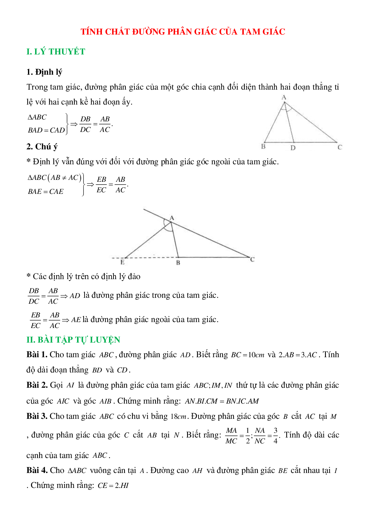 Tính chất đường phân giác của tam giác (trang 1)