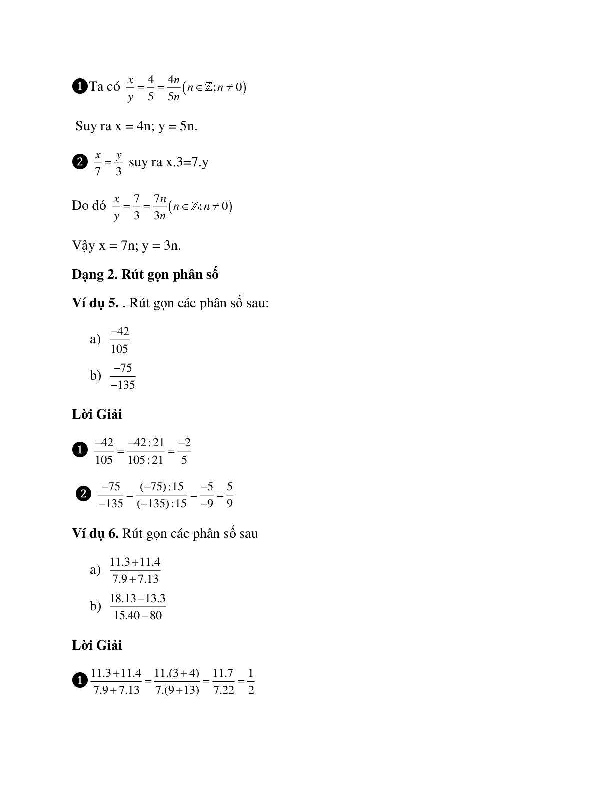 Hệ thống bài tập về tính chất cơ bản của phân số có lời giải (trang 3)