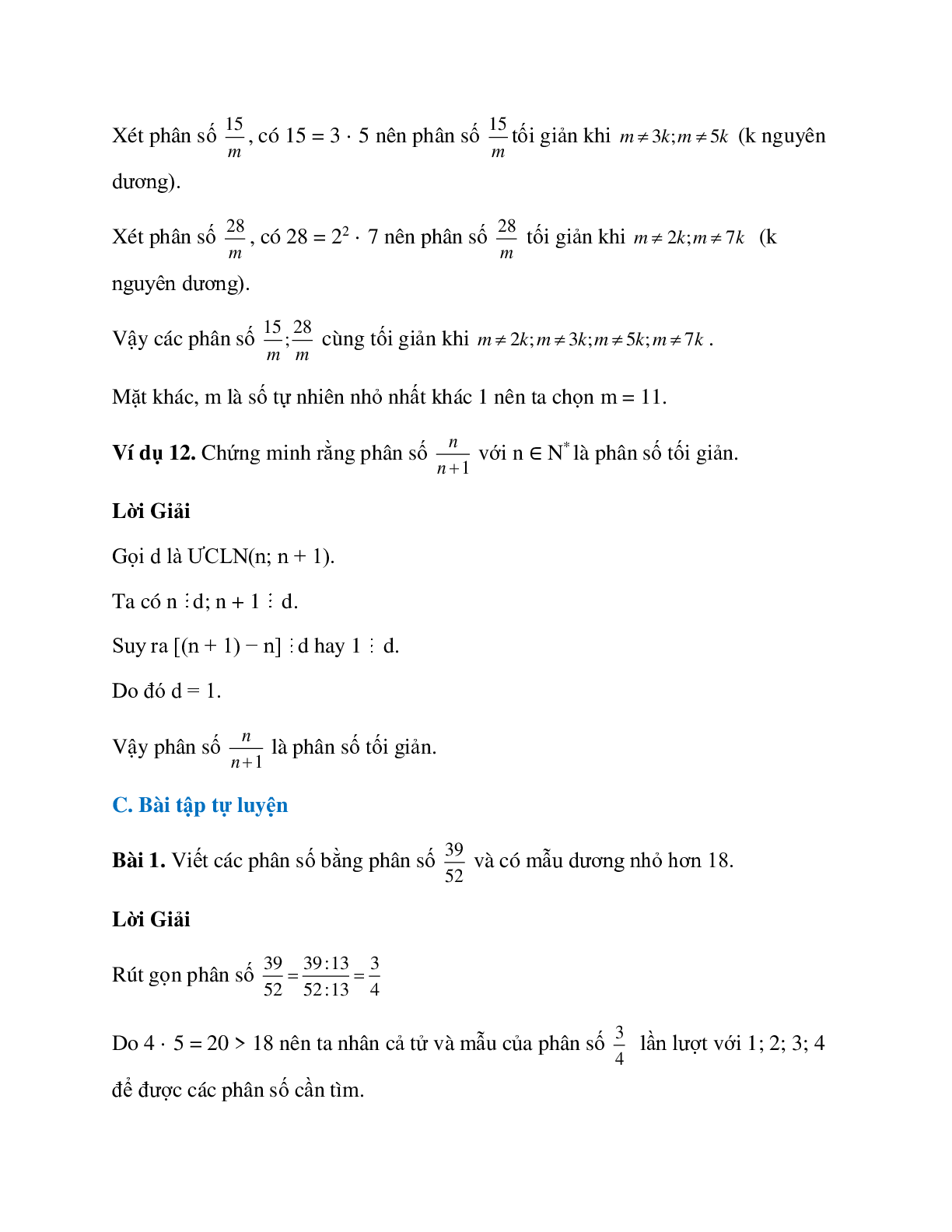 Hệ thống bài tập về tính chất cơ bản của phân số có lời giải (trang 5)