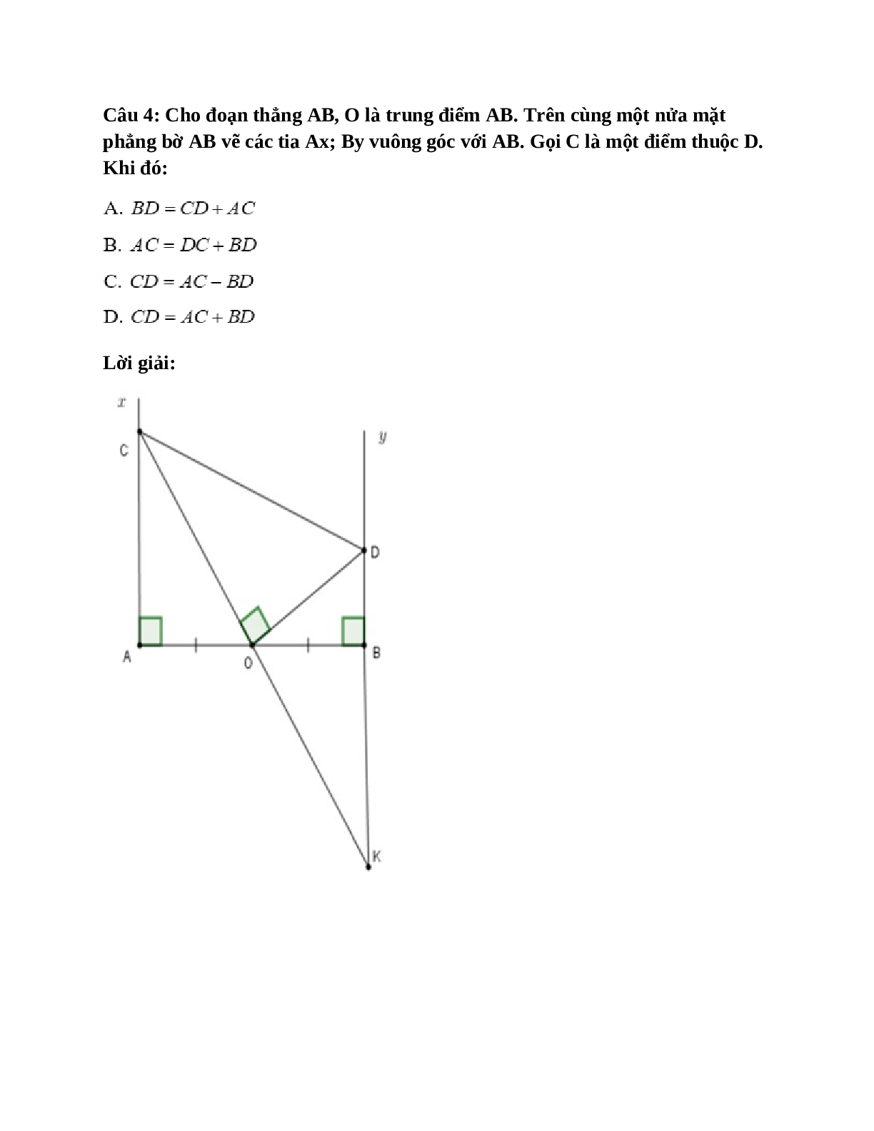 Trắc nghiệm Trường hợp bằng nhau thứ ba của tam giác:  góc - cạnh - góc (g.c.g) có đáp án – Toán lớp 7 (trang 5)