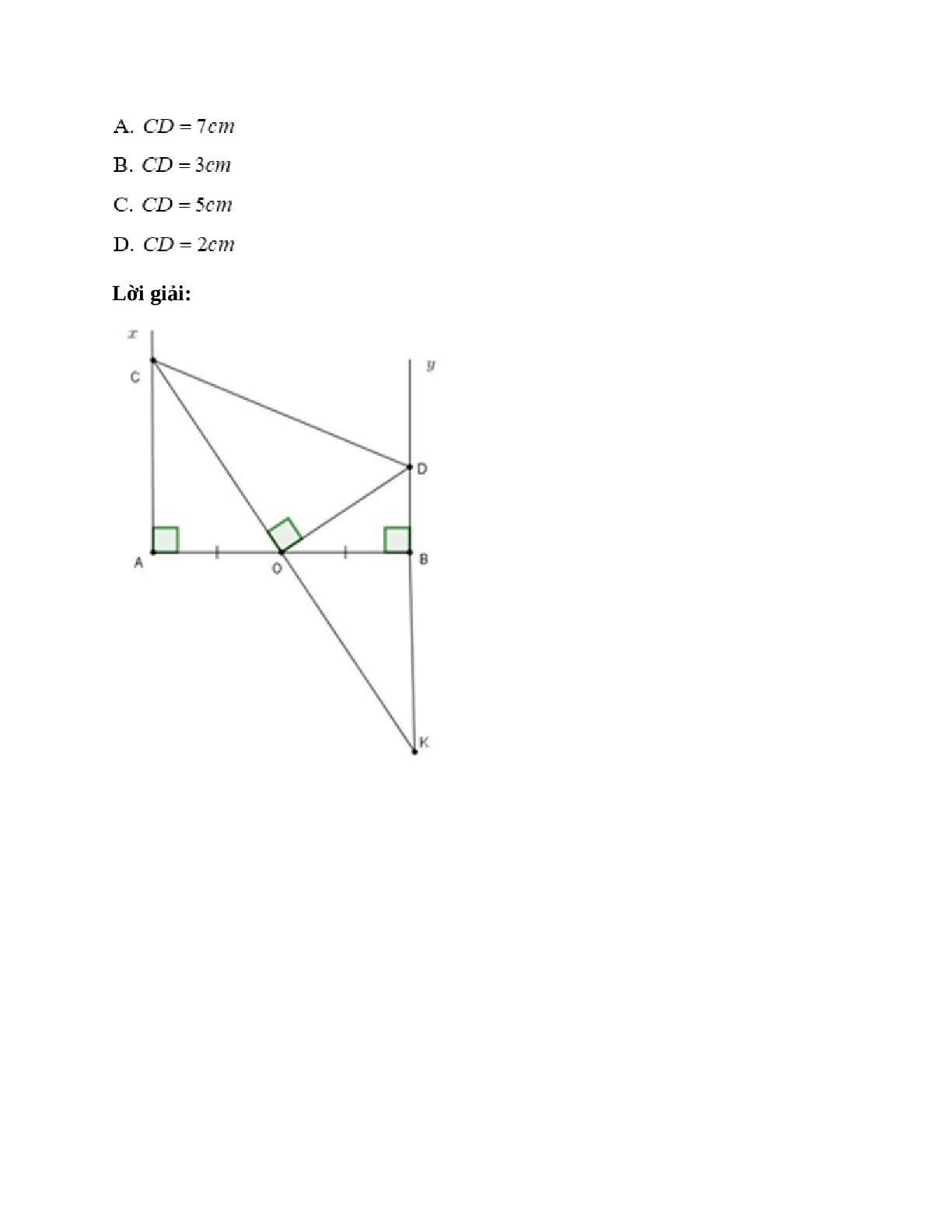 Trắc nghiệm Trường hợp bằng nhau thứ ba của tam giác:  góc - cạnh - góc (g.c.g) có đáp án – Toán lớp 7 (trang 7)