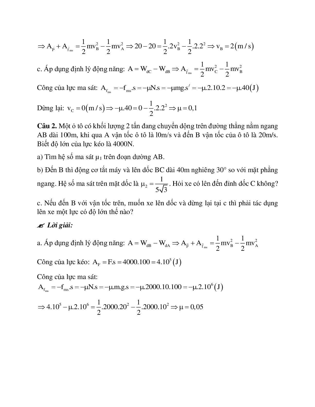Bài tập về động năng - Định lý biến thiên động năng có lời giải chi tiết (trang 5)