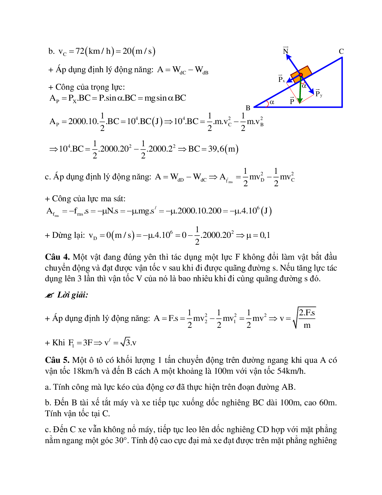 Bài tập về động năng - Định lý biến thiên động năng có lời giải chi tiết (trang 7)