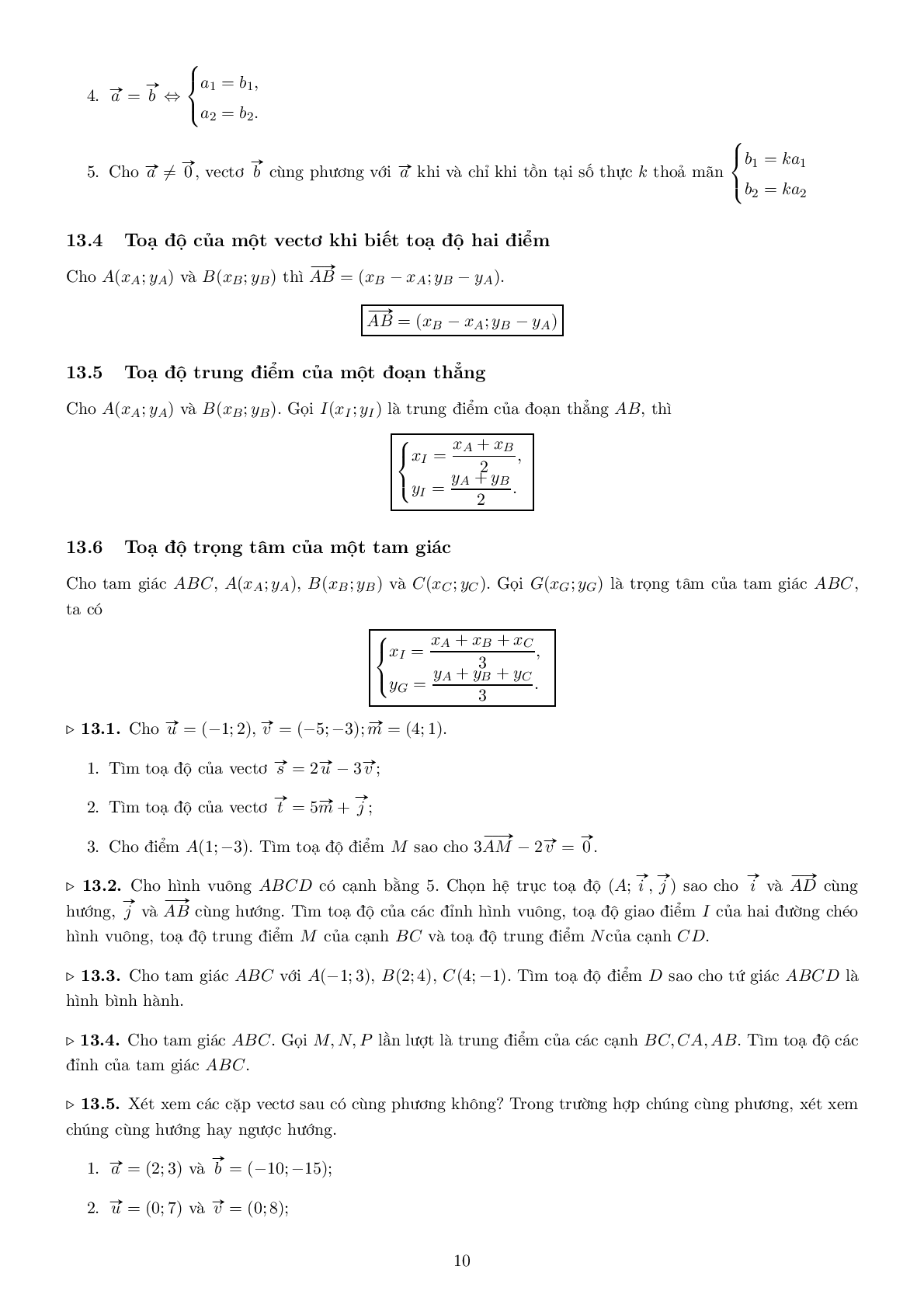 Những bài tập hay về vecto và ứng dụng trong hình học phẳng với lời giải chi tiết (trang 10)