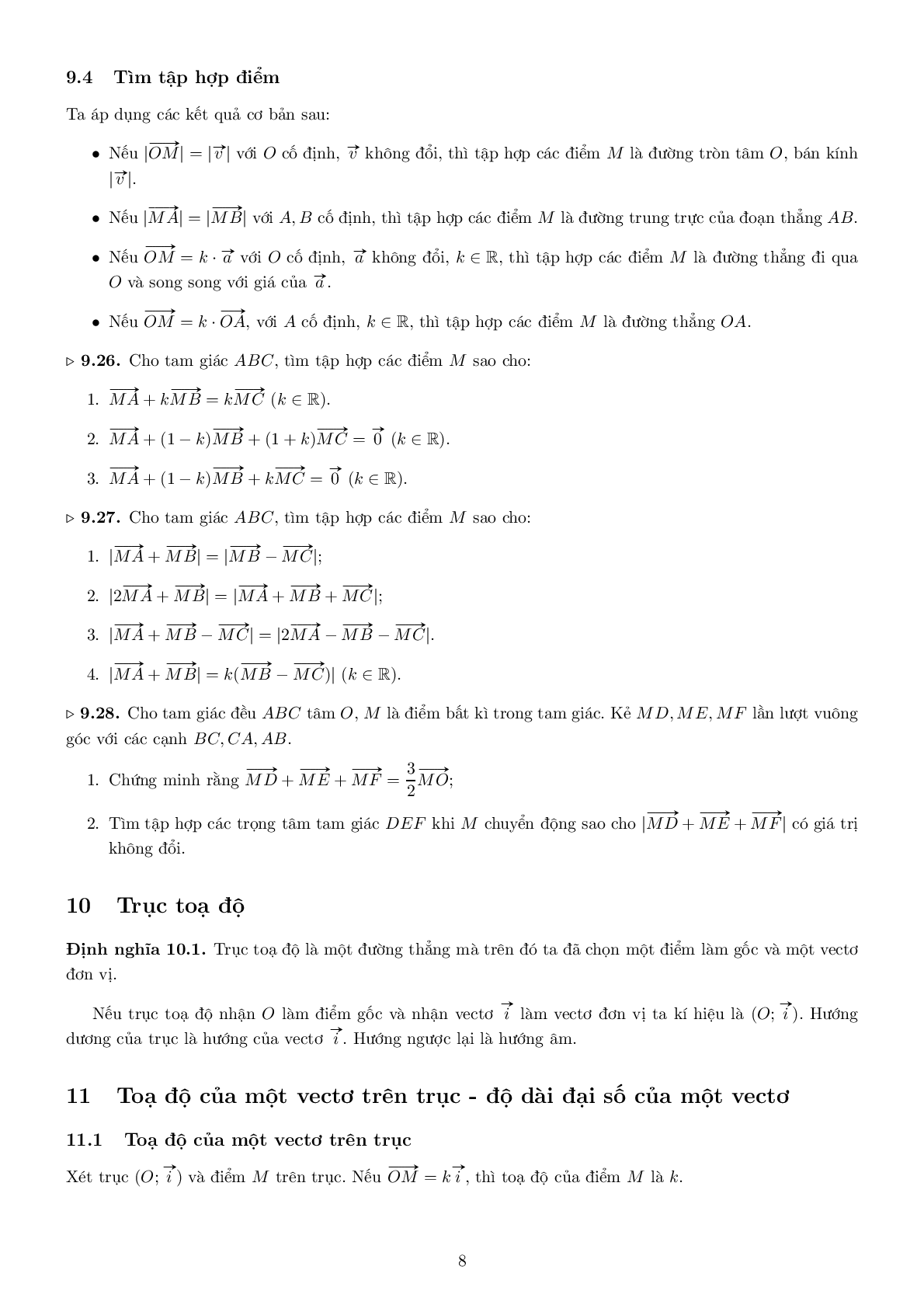 Những bài tập hay về vecto và ứng dụng trong hình học phẳng với lời giải chi tiết (trang 8)