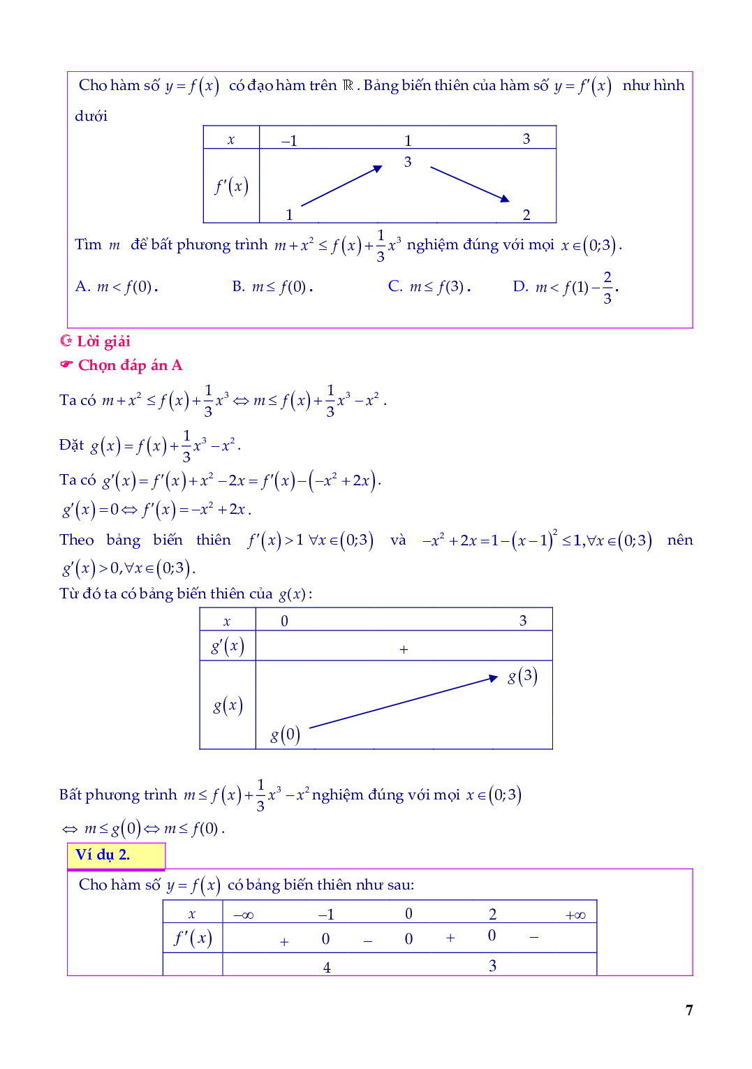 Chuyên đề giải và biện luận phương trình và bất phương trình dựa vào hàm số (trang 5)