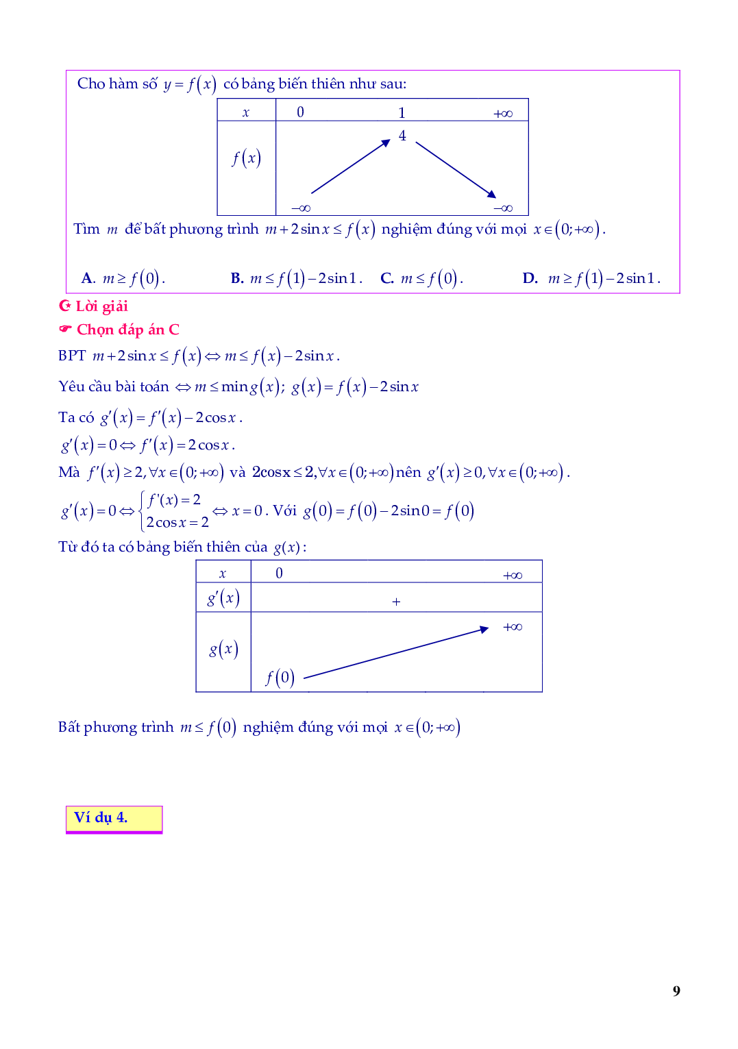 Chuyên đề giải và biện luận phương trình và bất phương trình dựa vào hàm số (trang 7)