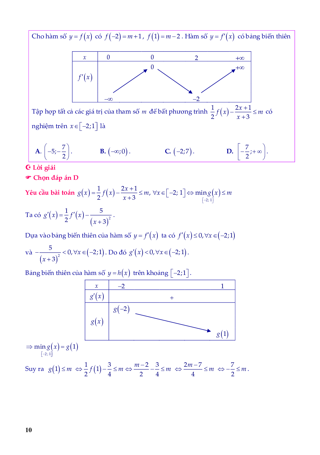 Chuyên đề giải và biện luận phương trình và bất phương trình dựa vào hàm số (trang 8)