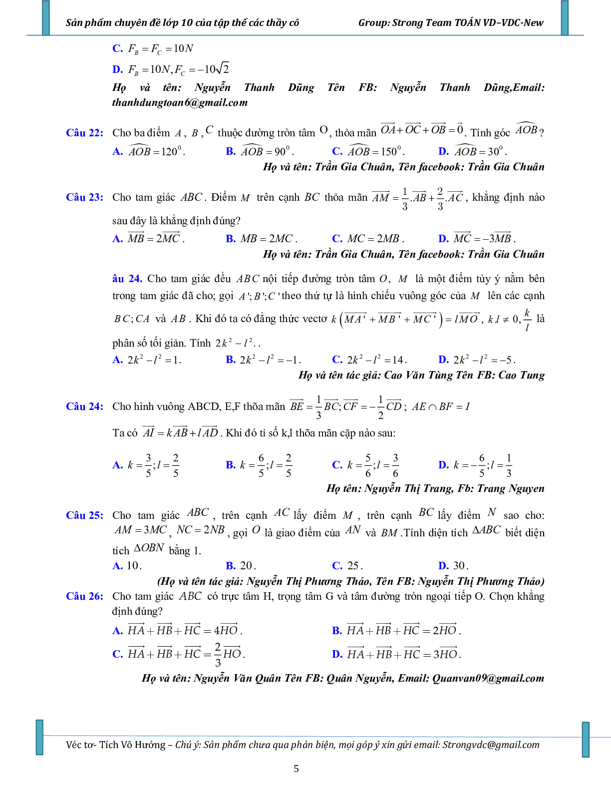 Bài tập vận dụng cao vectơ, tích vô hướng của hai vectơ và ứng dụng (trang 5)