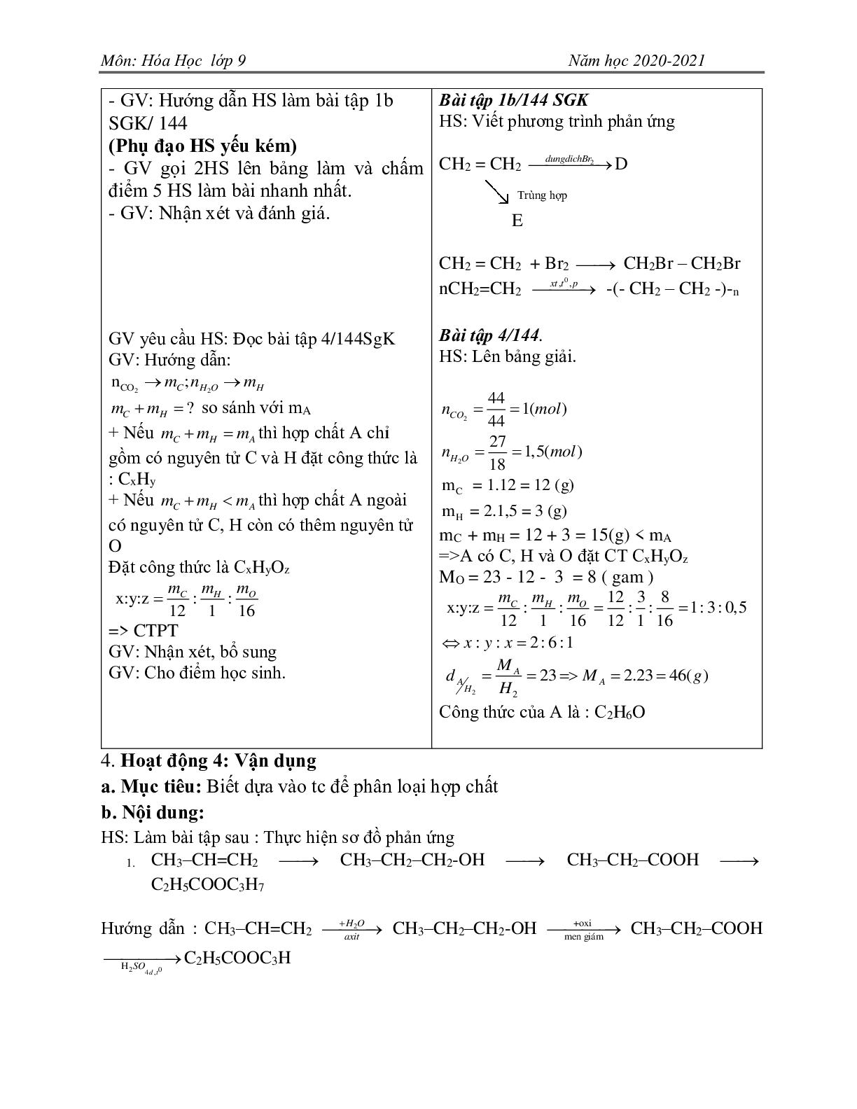 Giáo án Hóa học 9 Bài 47 Chất béo mới nhất (trang 3)