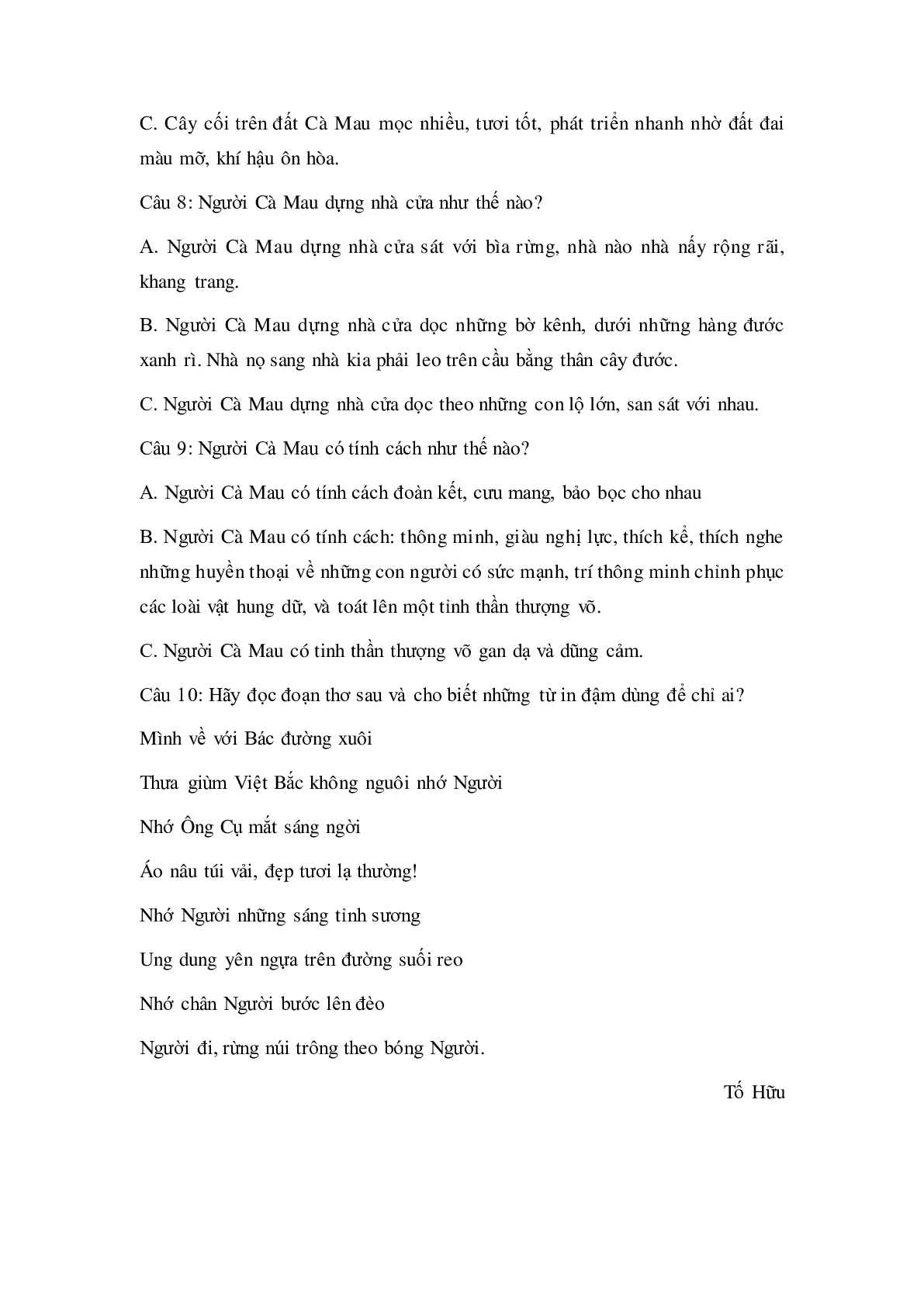 Trắc nghiệm Tiếng Việt lớp 5: Tuần 9 có đáp án (trang 3)