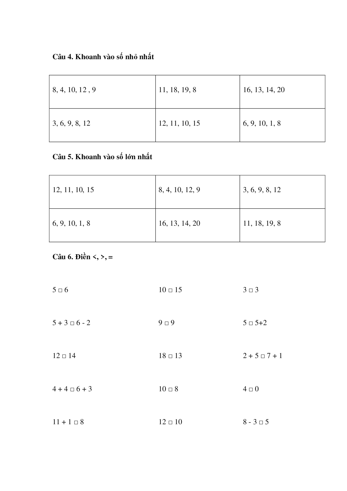 Bài tập về phép Cộng Trong Phạm vi 10 có đáp án, chọn lọc (trang 4)