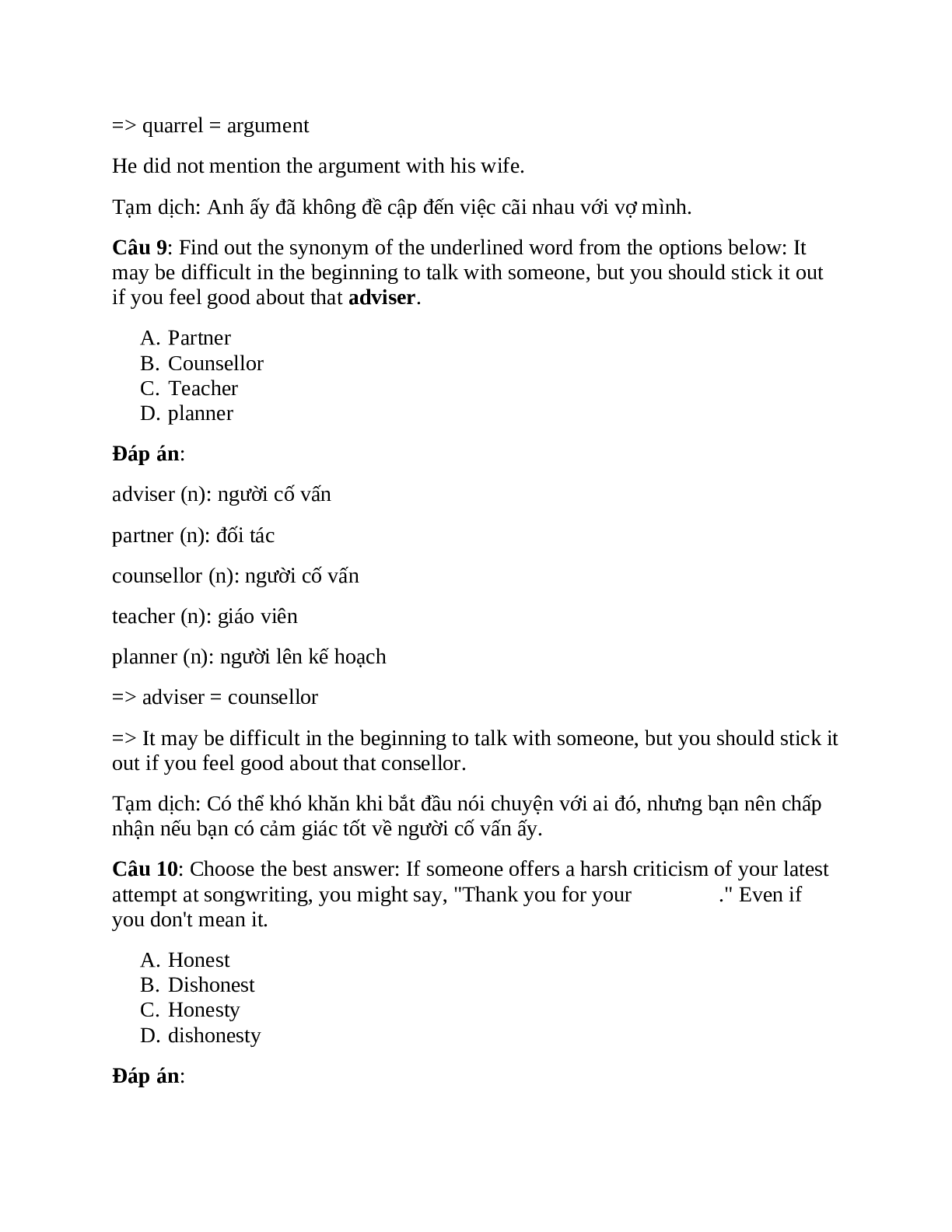 22 câu Trắc nghiệm Tiếng Anh lớp 11 Unit 2 có đáp án năm 2023 (trang 5)