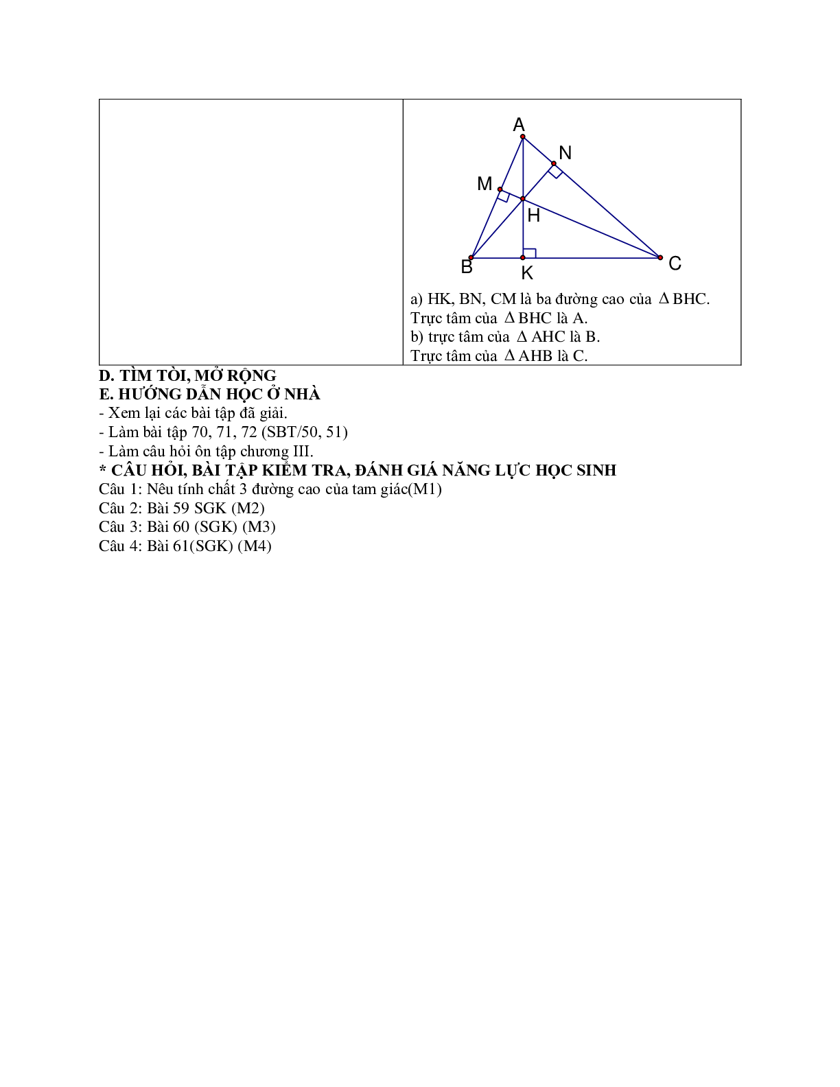 Giáo án Toán học 7 bài 9: Tính chất ba đường cao của tam giác mới nhất (trang 6)