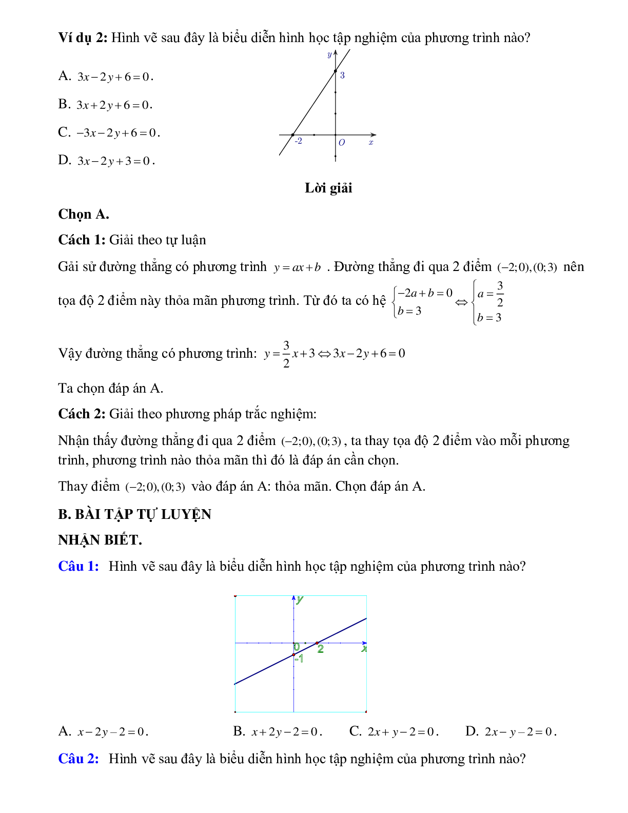 Biểu diễn tập nghiệm của phương trình bậc nhất hai ẩn (trang 2)