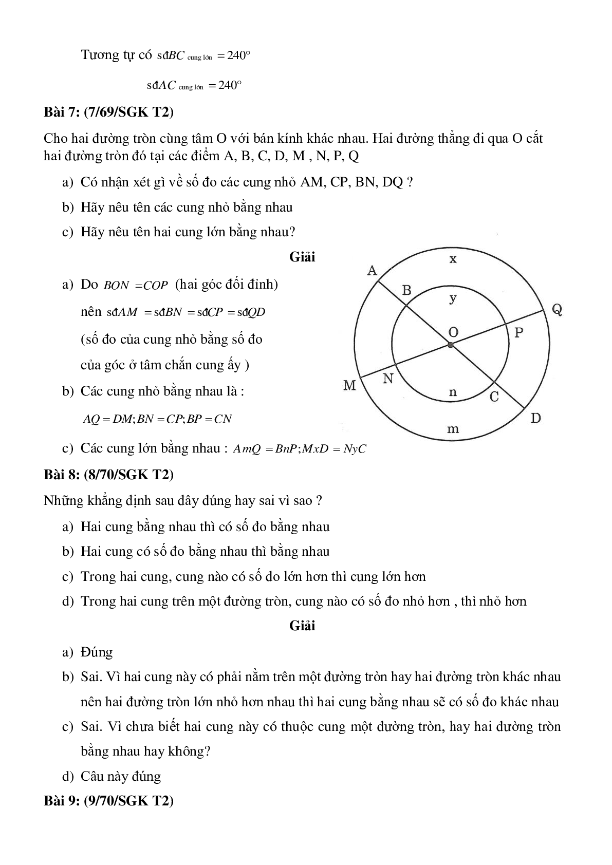 Các dạng bài thường gặp về Góc ở tâm - Số đo cung chi tiết, có đáp án (trang 6)