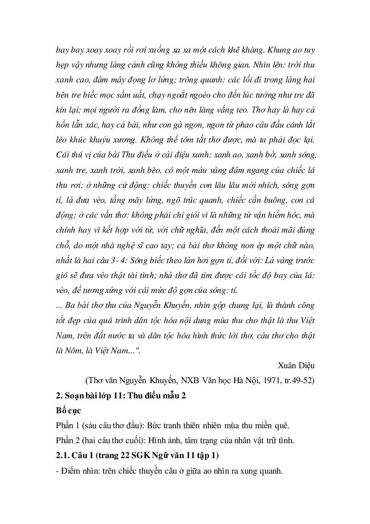 Soạn bài Thu điếu - ngắn nhất Soạn văn 11 (trang 4)