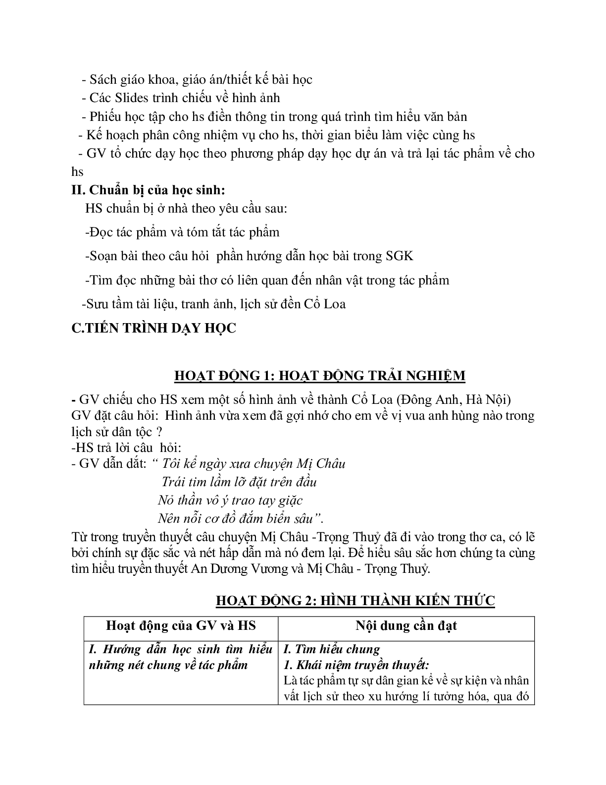 Giáo án ngữ văn lớp 10 Tiết 12, 13: Truyện An Dương Vương và Mị Chậu Trọng Thủy (trang 2)